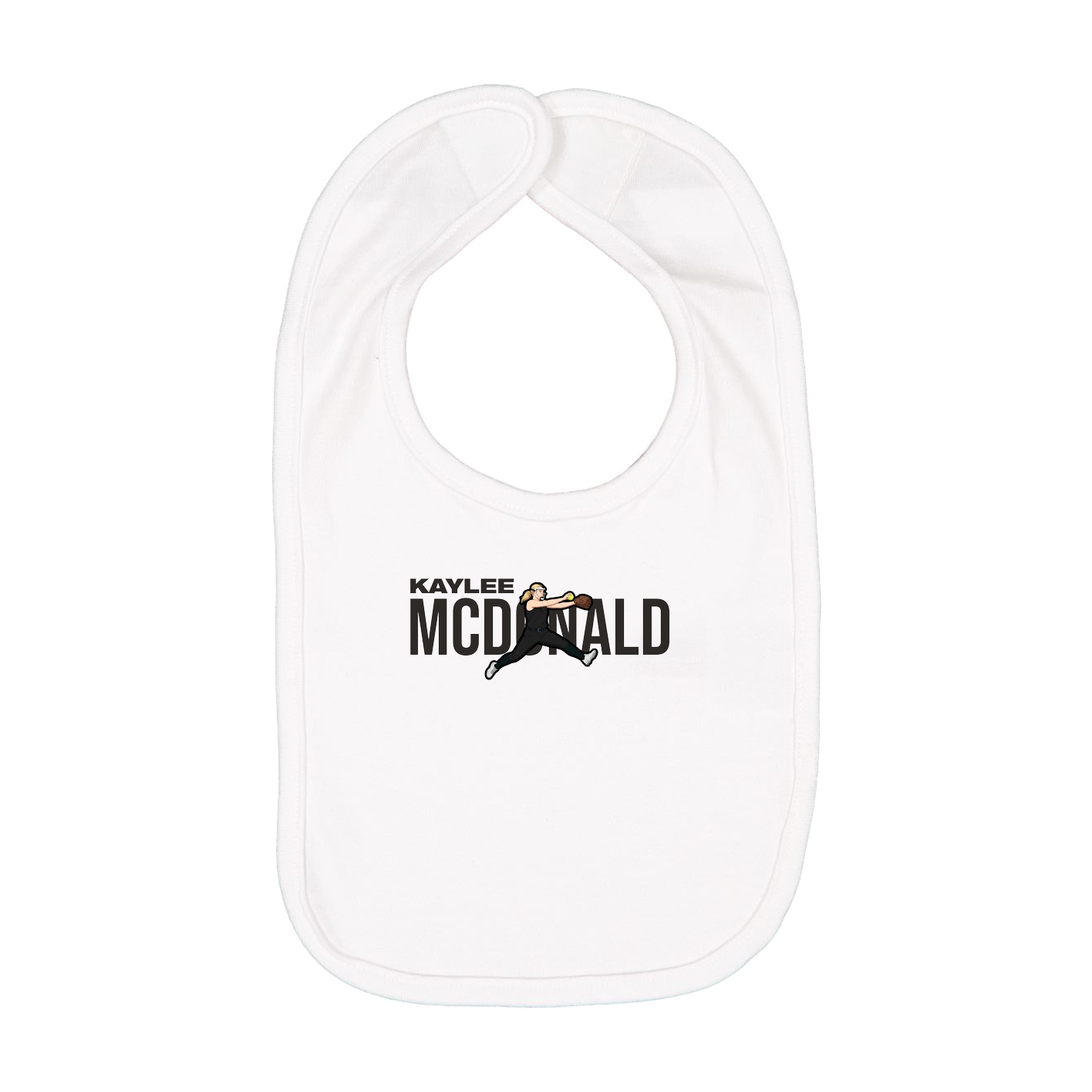 Infant Bib — Player Name in White