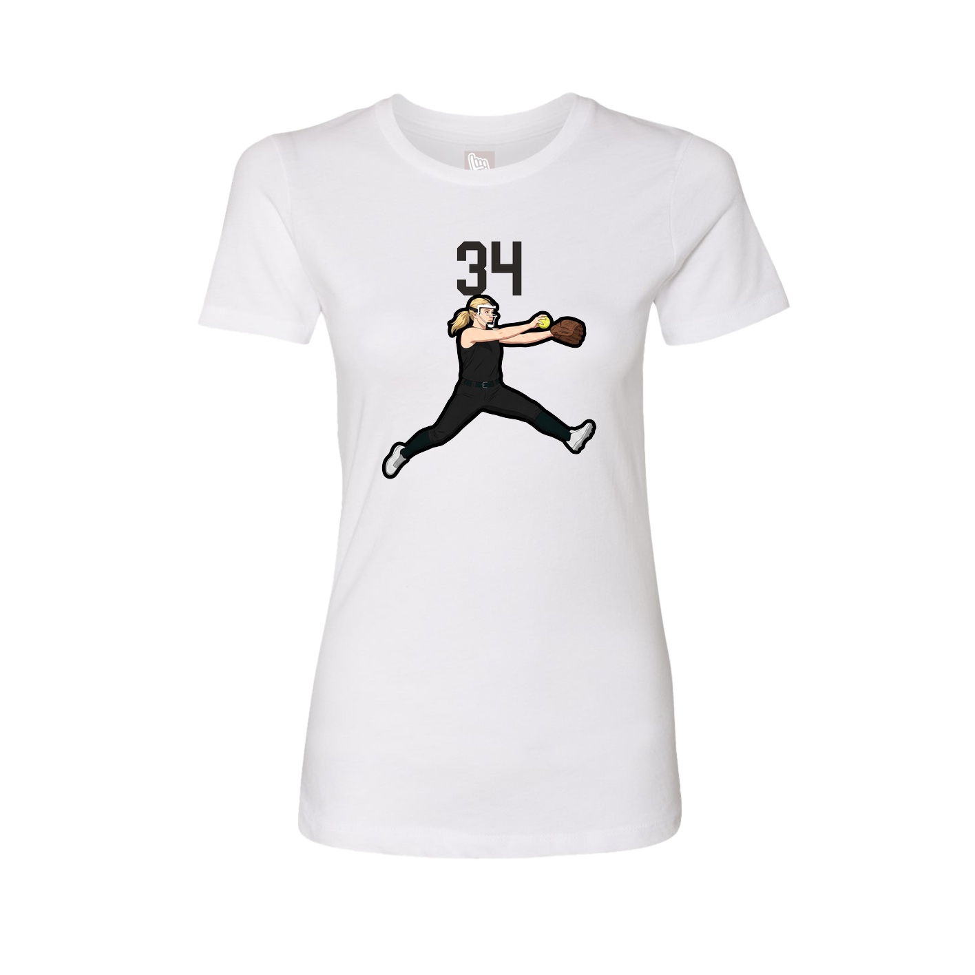 Fitted Women's Tee — Number Top in White
