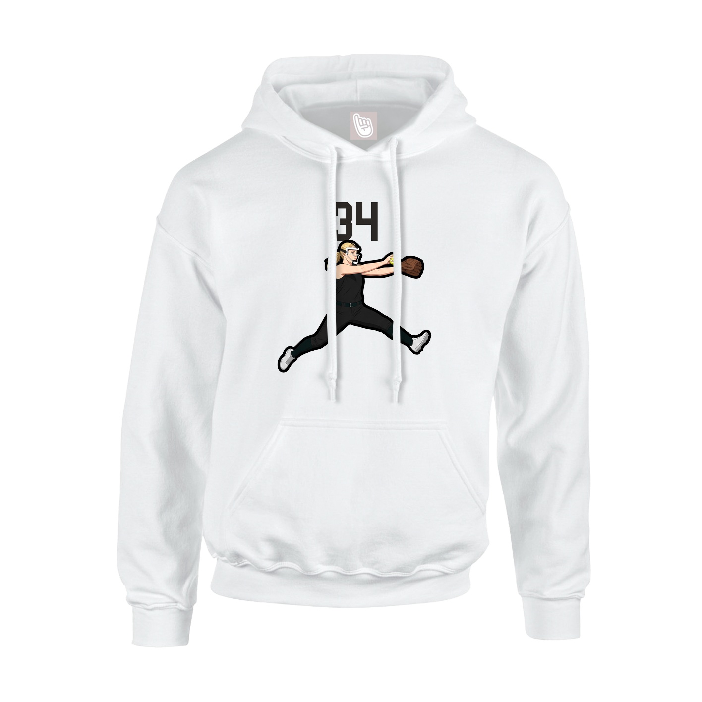 Youth Hoodie — Number Top in White