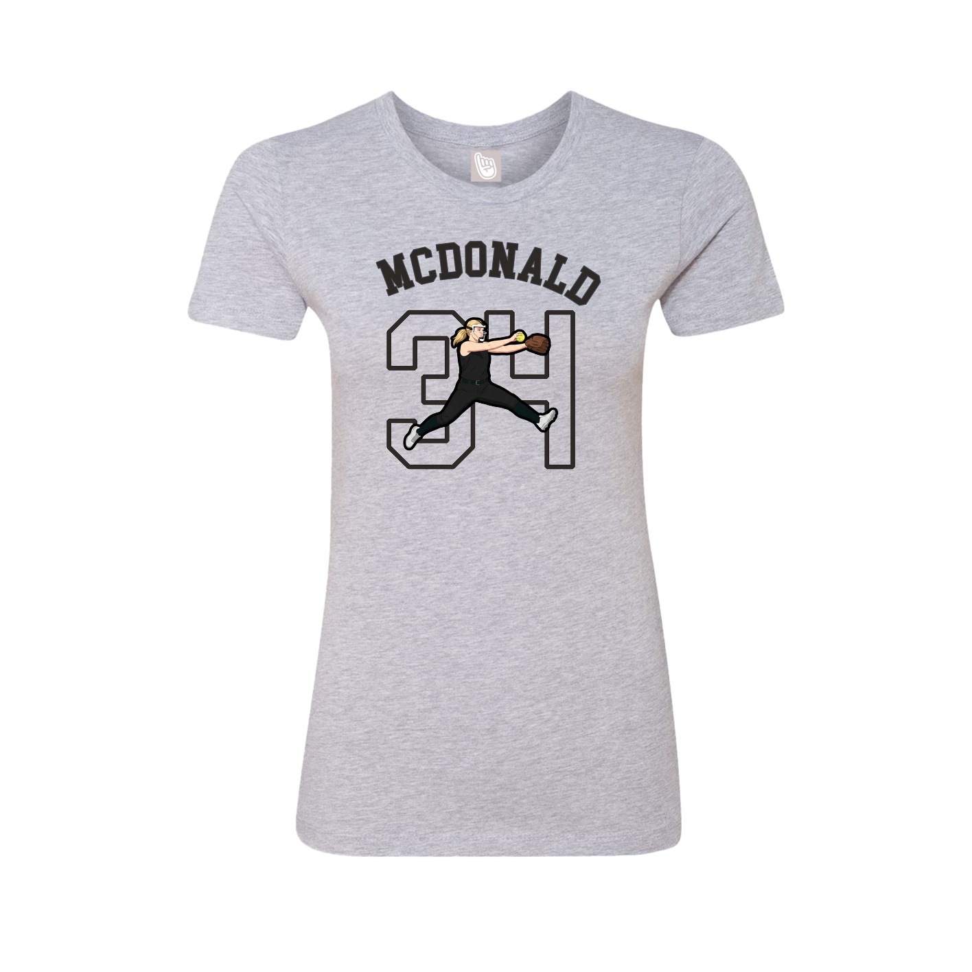 Fitted Women's Tee — Shirsey Arch in Grey