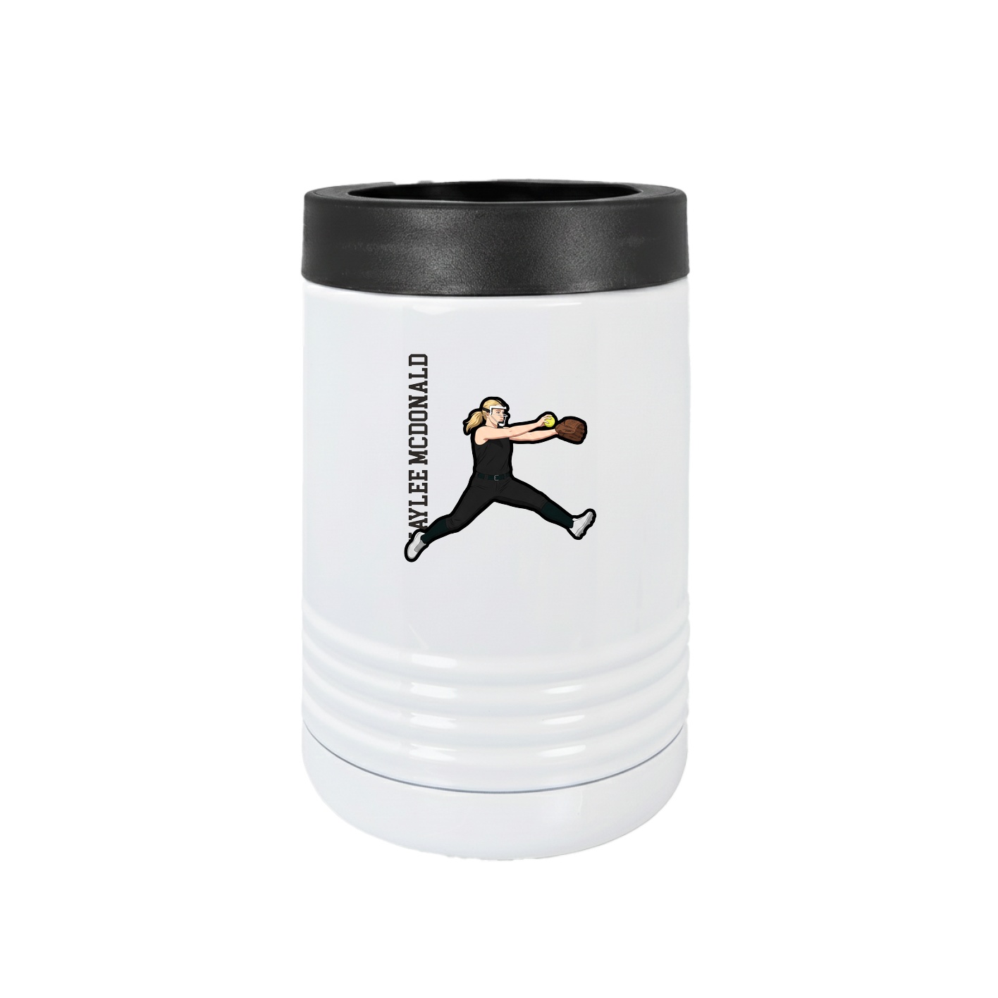 Beverage Holder — Name Vertical in White