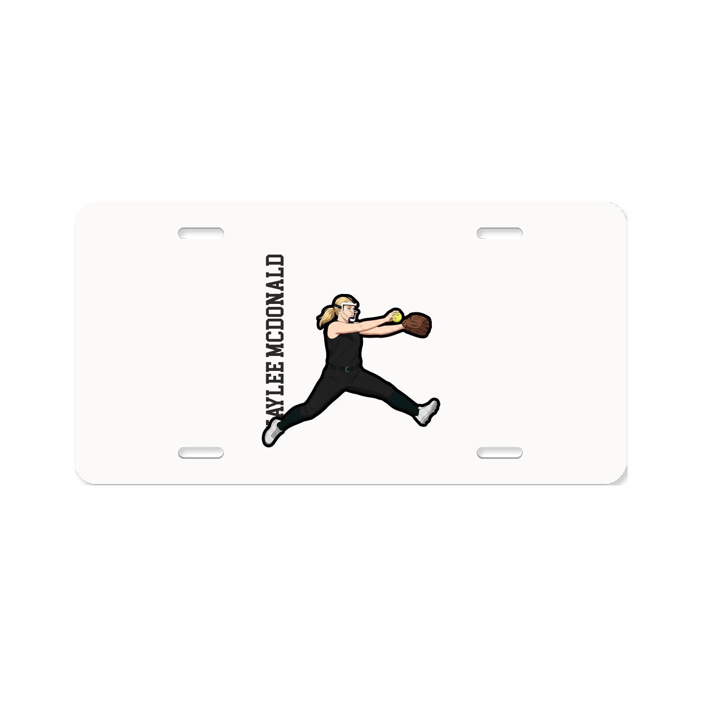 License Plate — Name Vertical in Classic