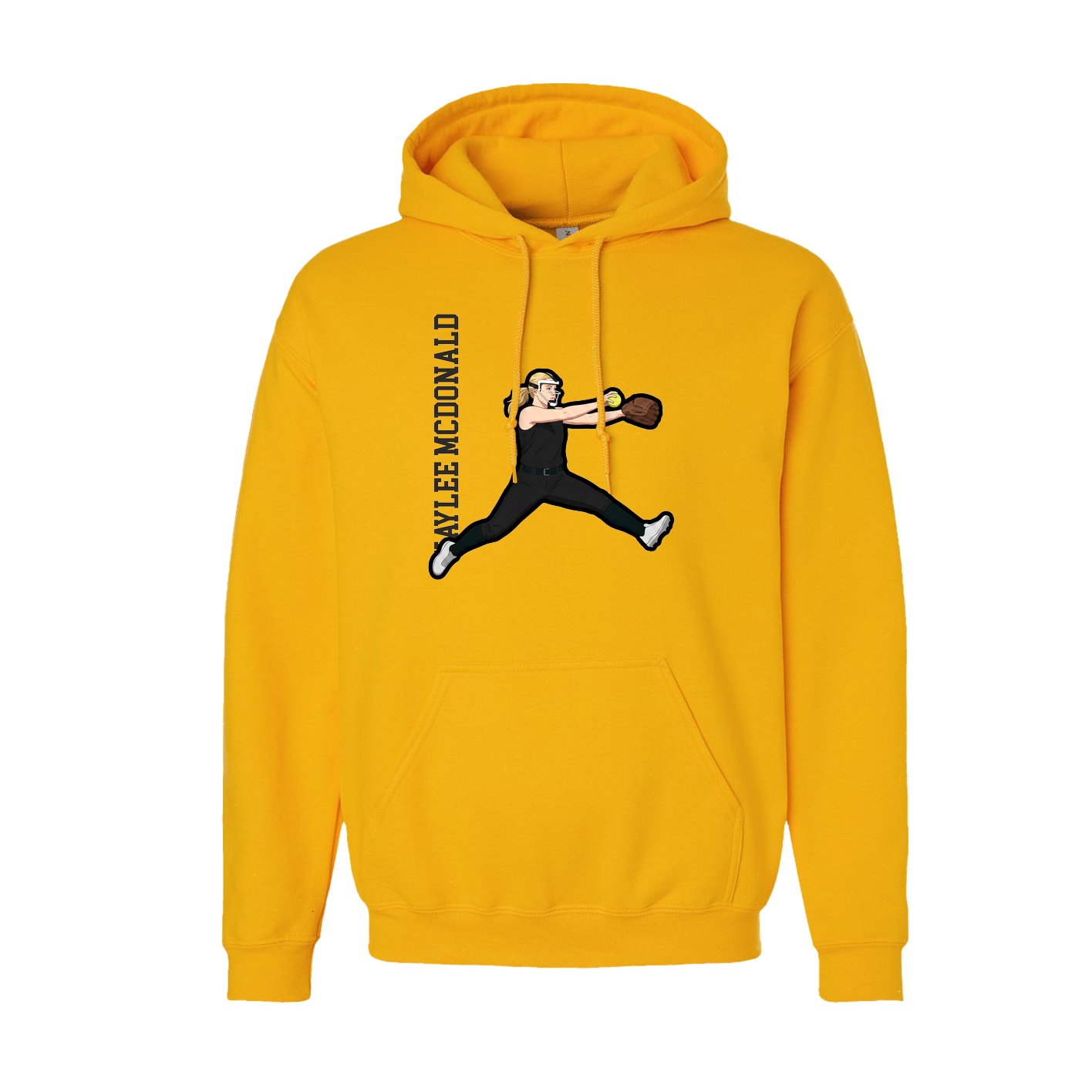 Youth Hoodie — Name Vertical in Gold