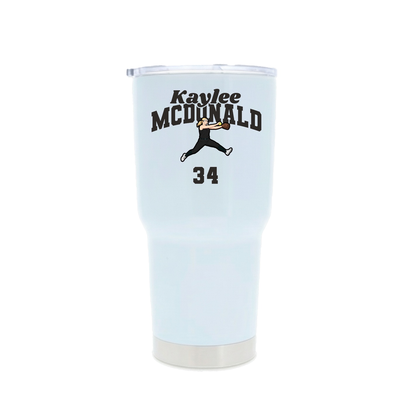 30oz Stainless Steel Tumbler — Signature Arch in White