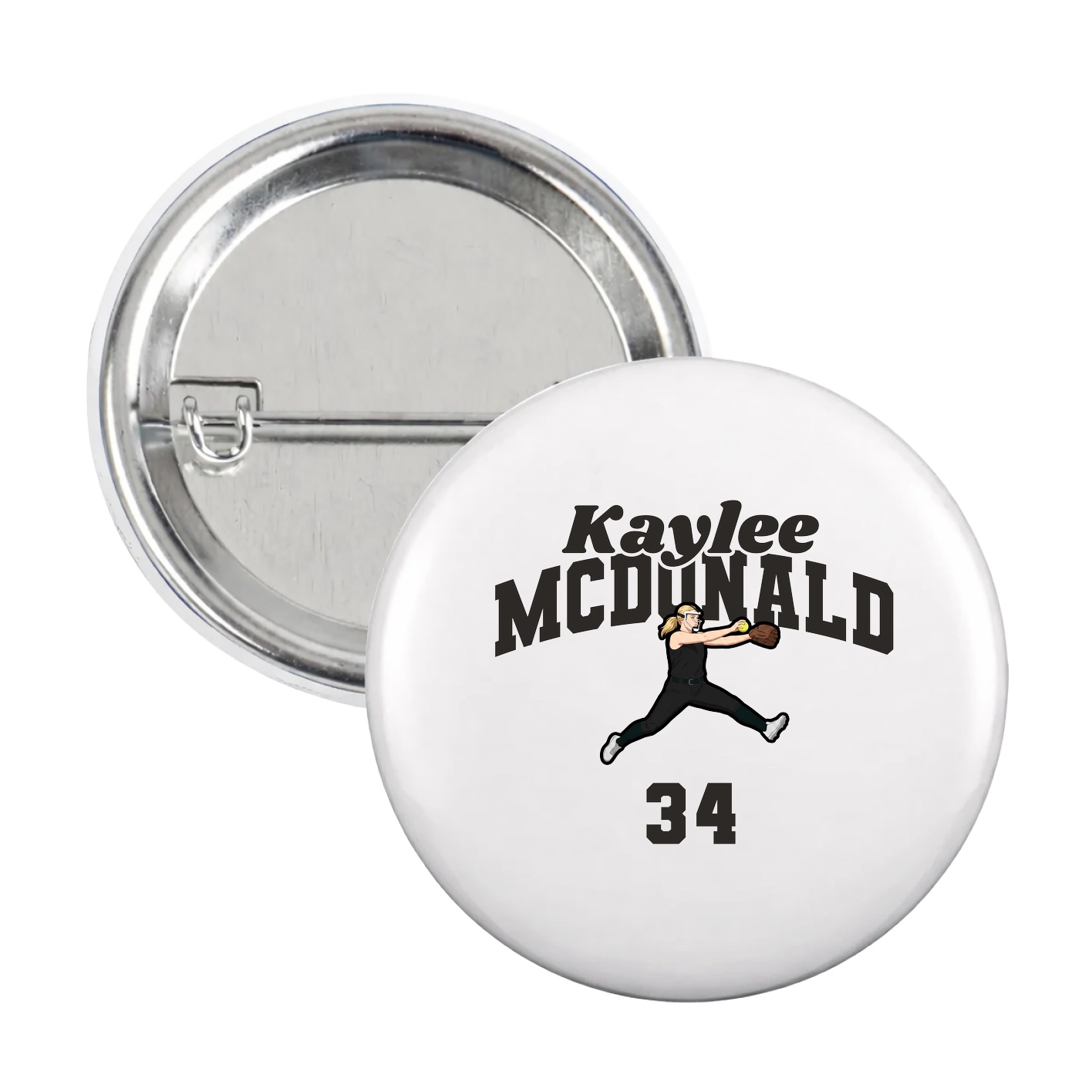 Game Day Button — Signature Arch in White