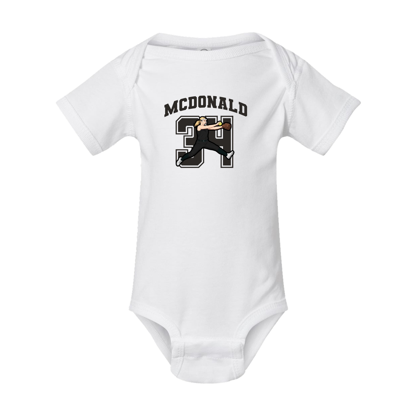 Baby Onesie — Number in White