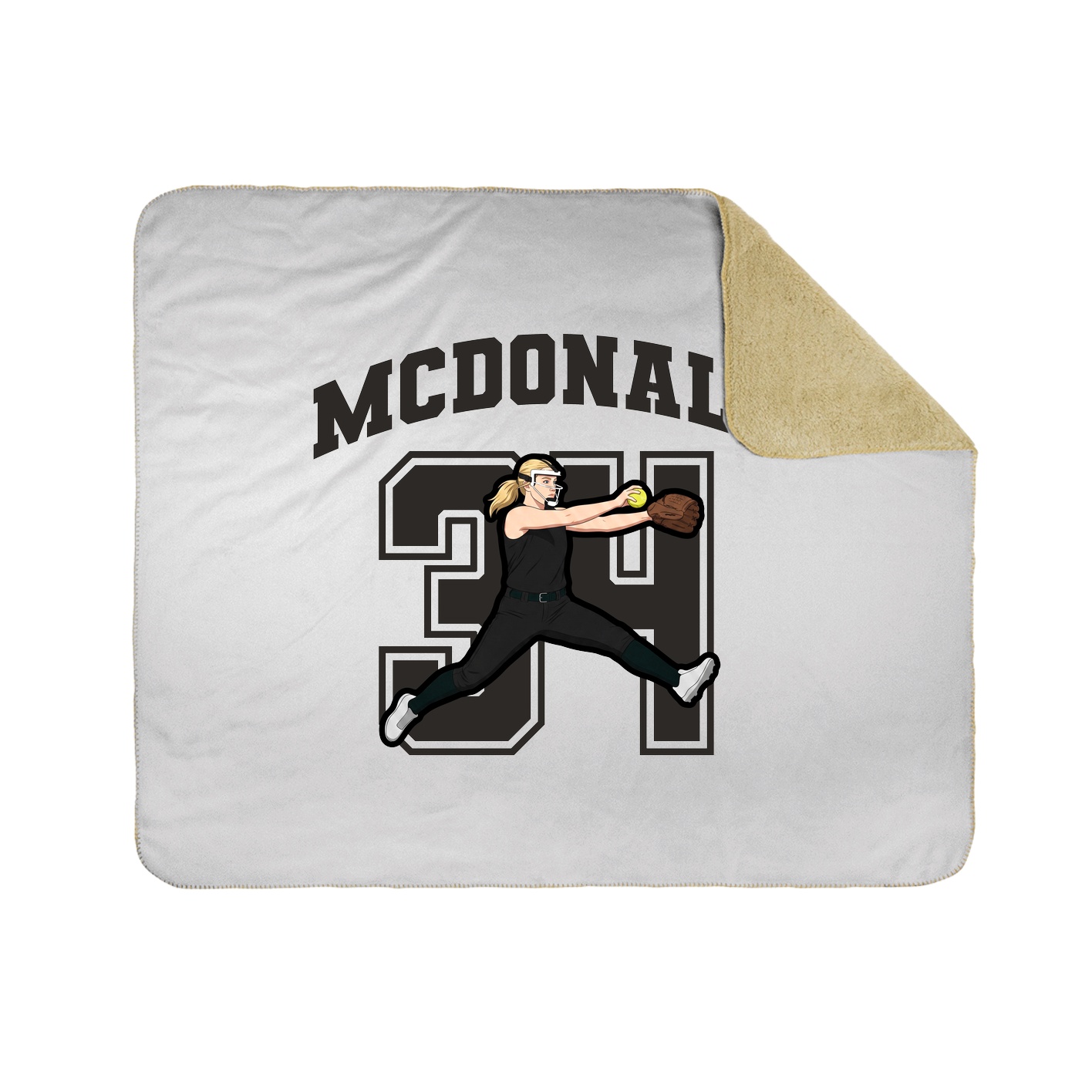 Throw Blanket — Number in White