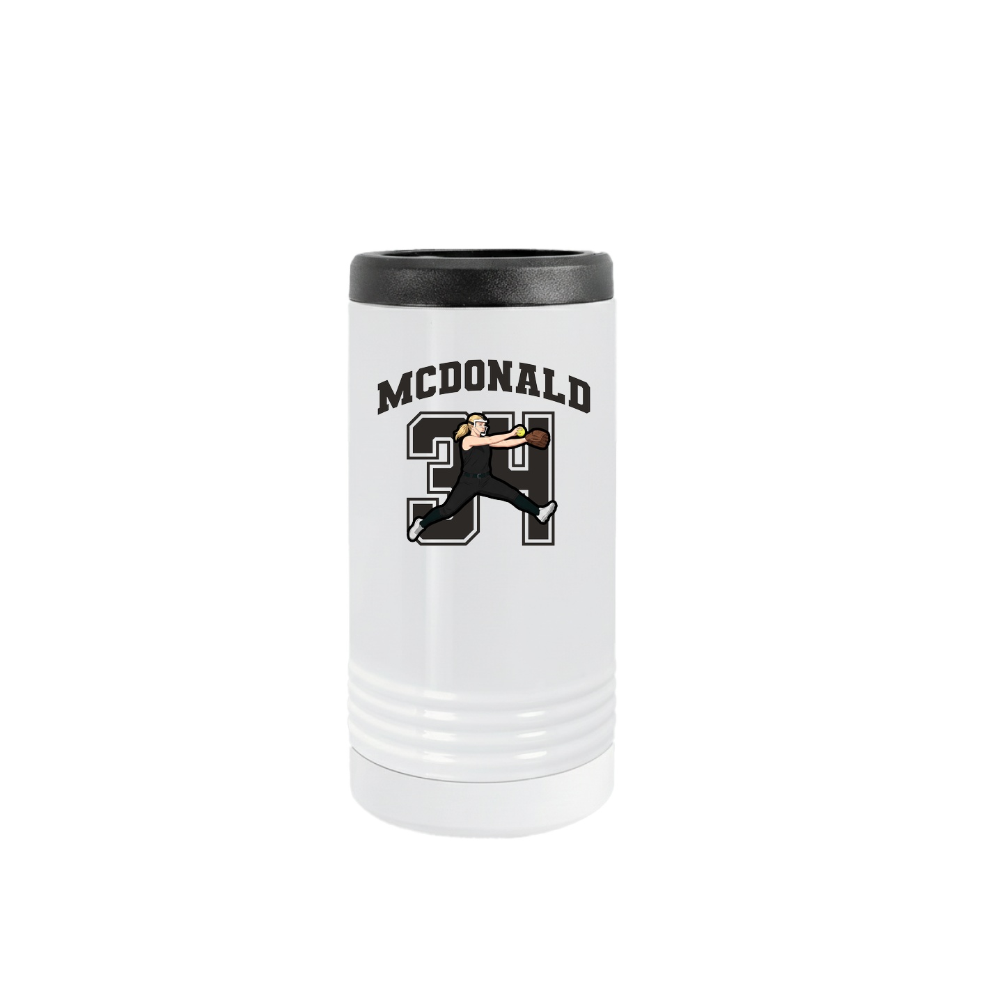 Slim Beverage Holder — Number in White