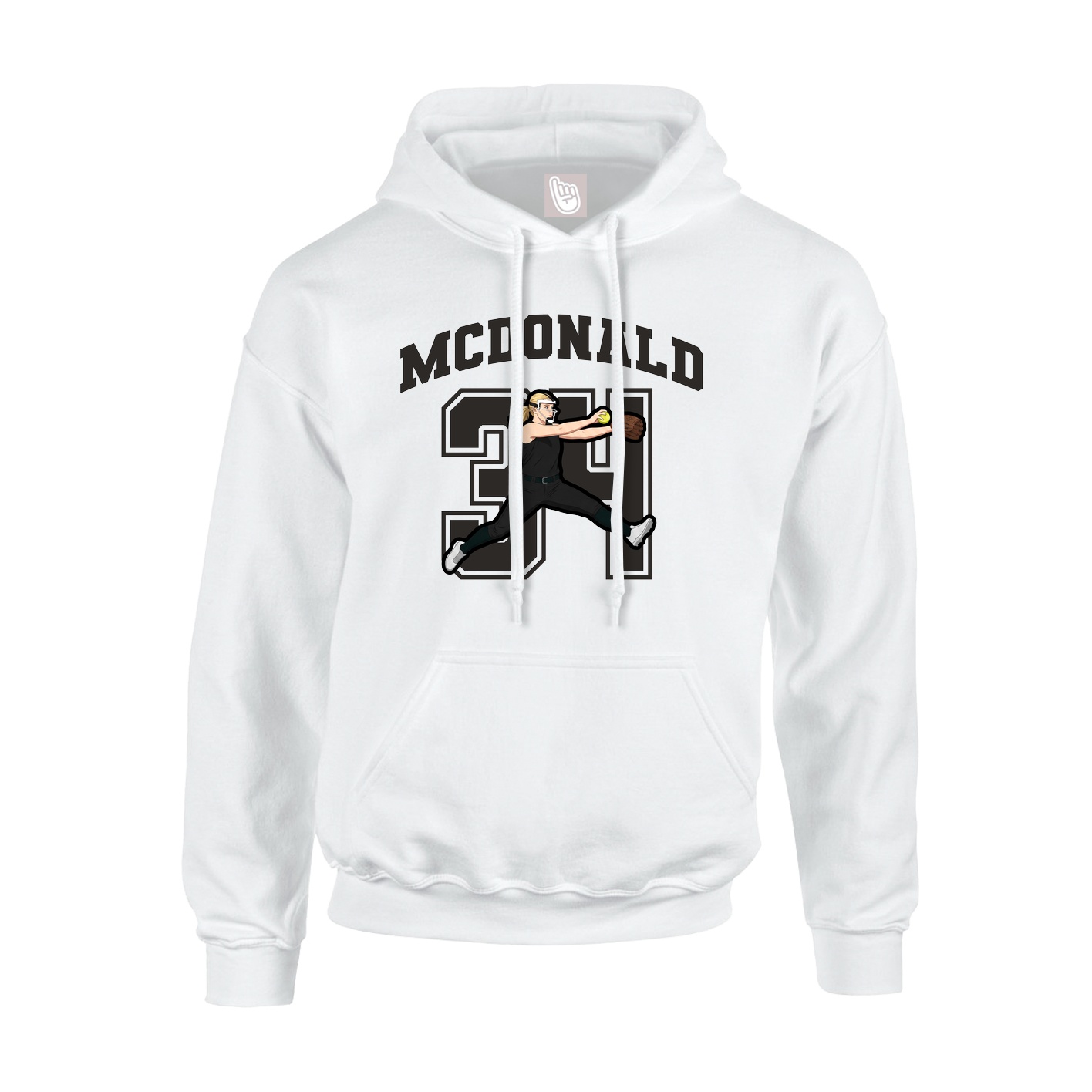 Hoodie — Number in White