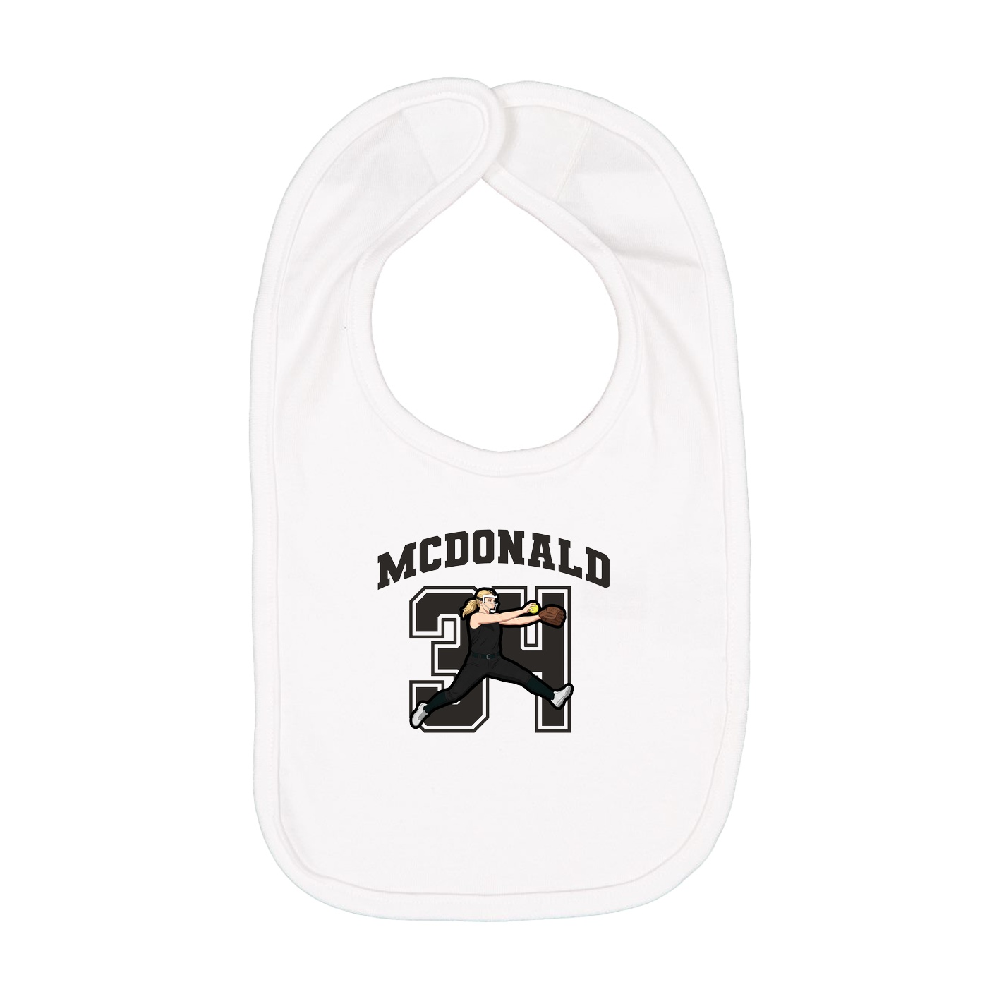 Infant Bib — Number in White