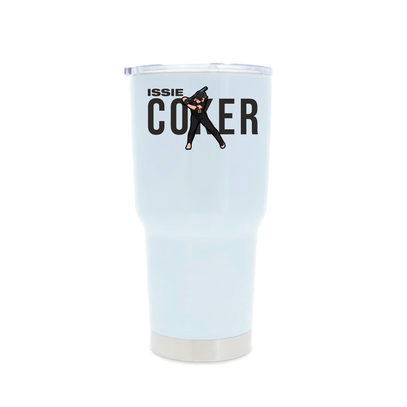 30oz Stainless Steel Tumbler — Player Name in White