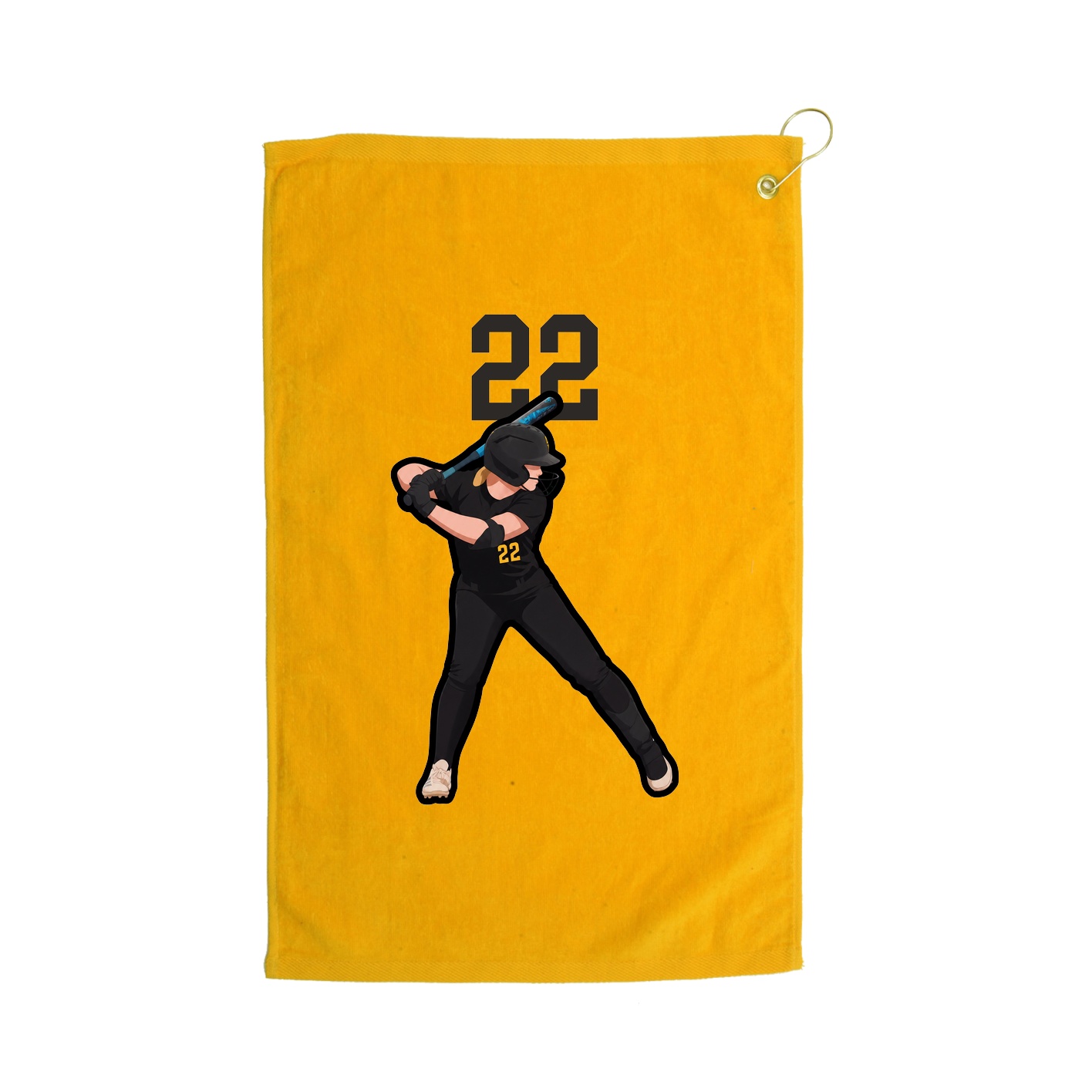 Golf Towel — Number Top in Gold