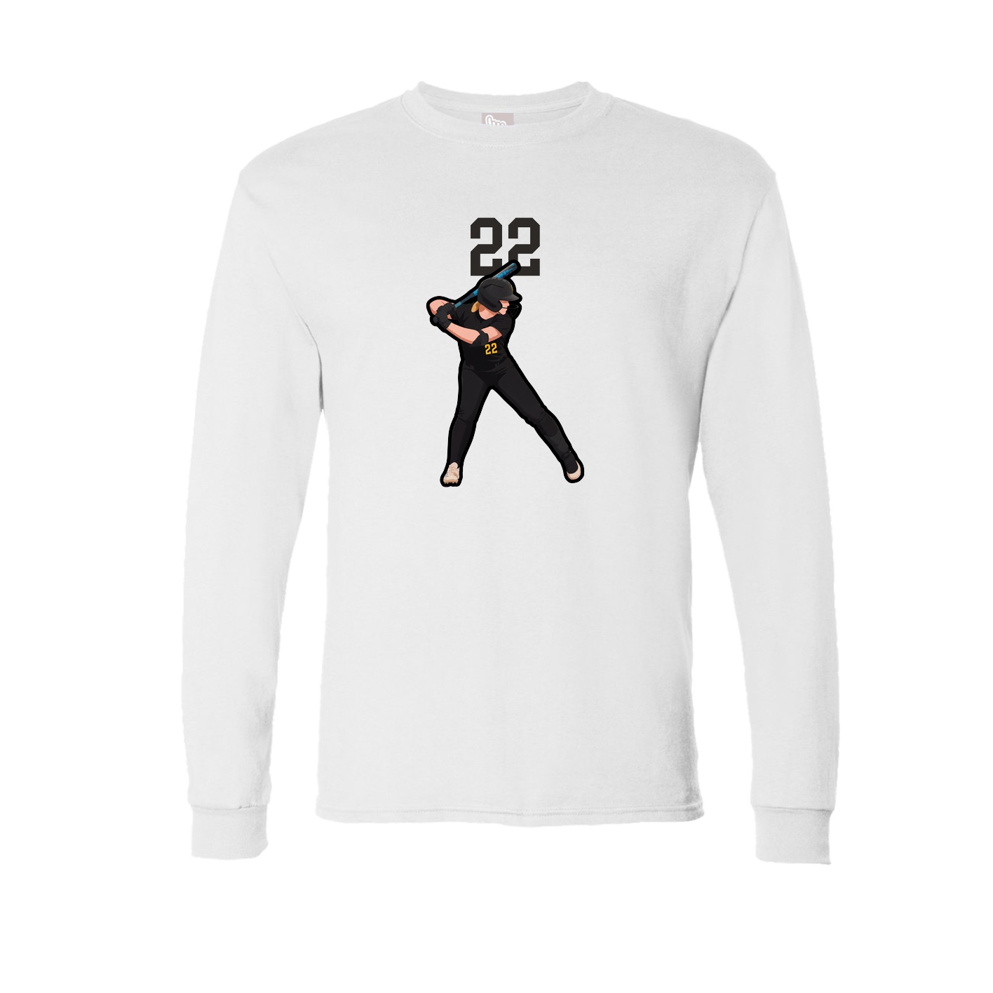 Long Sleeve Tee — Number Top in White