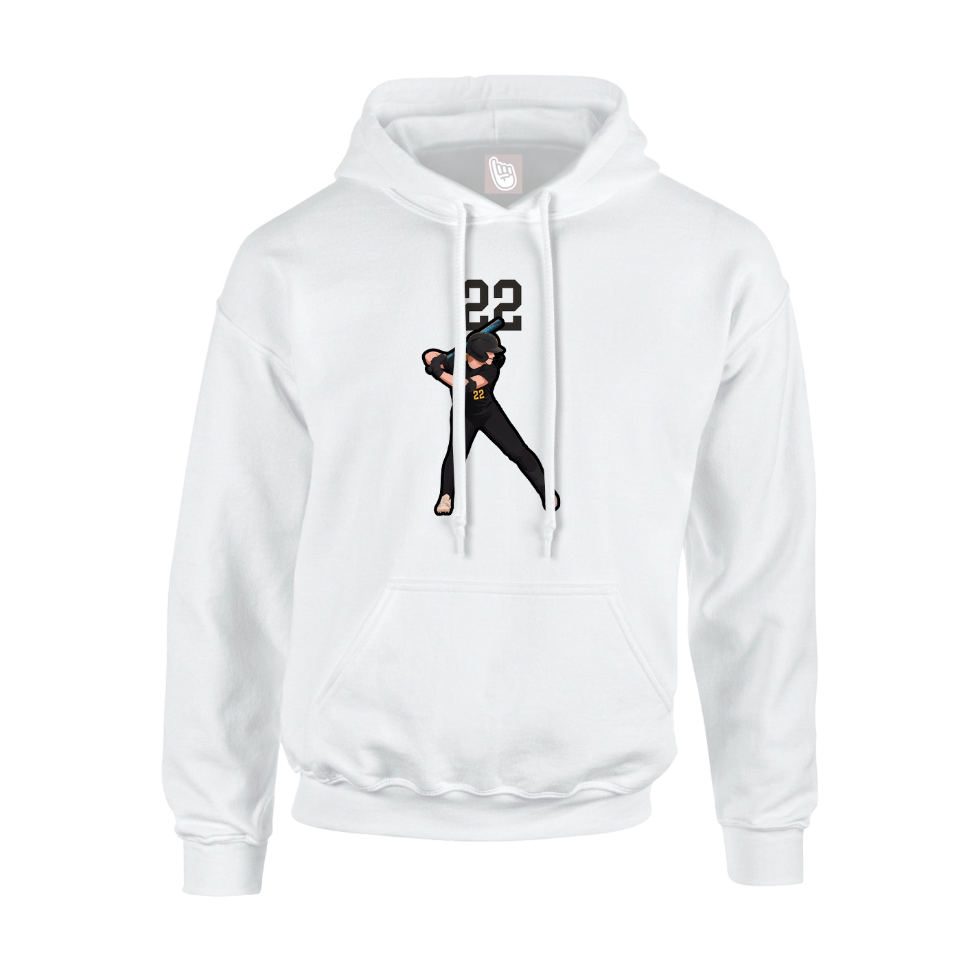 Youth Hoodie — Number Top in White