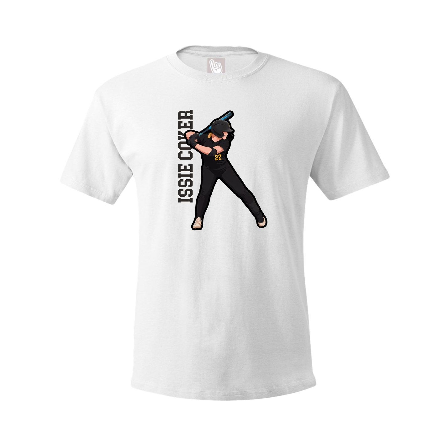 Tee — Name Vertical in White