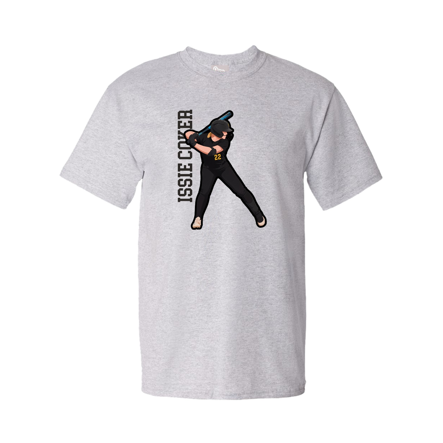 Youth Tee — Name Vertical in Grey