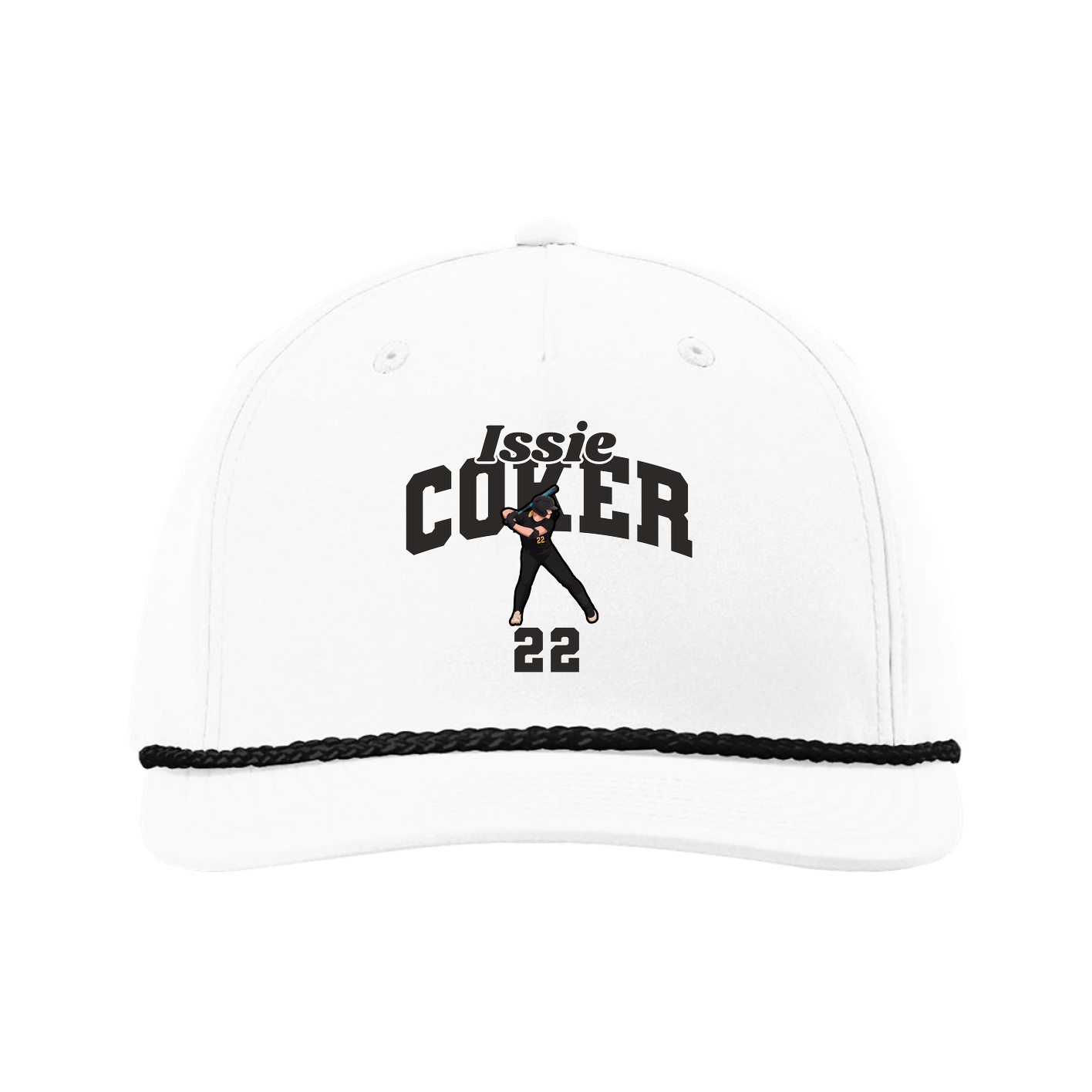 Five-Panel Classic Rope Cap — Signature Arch in White