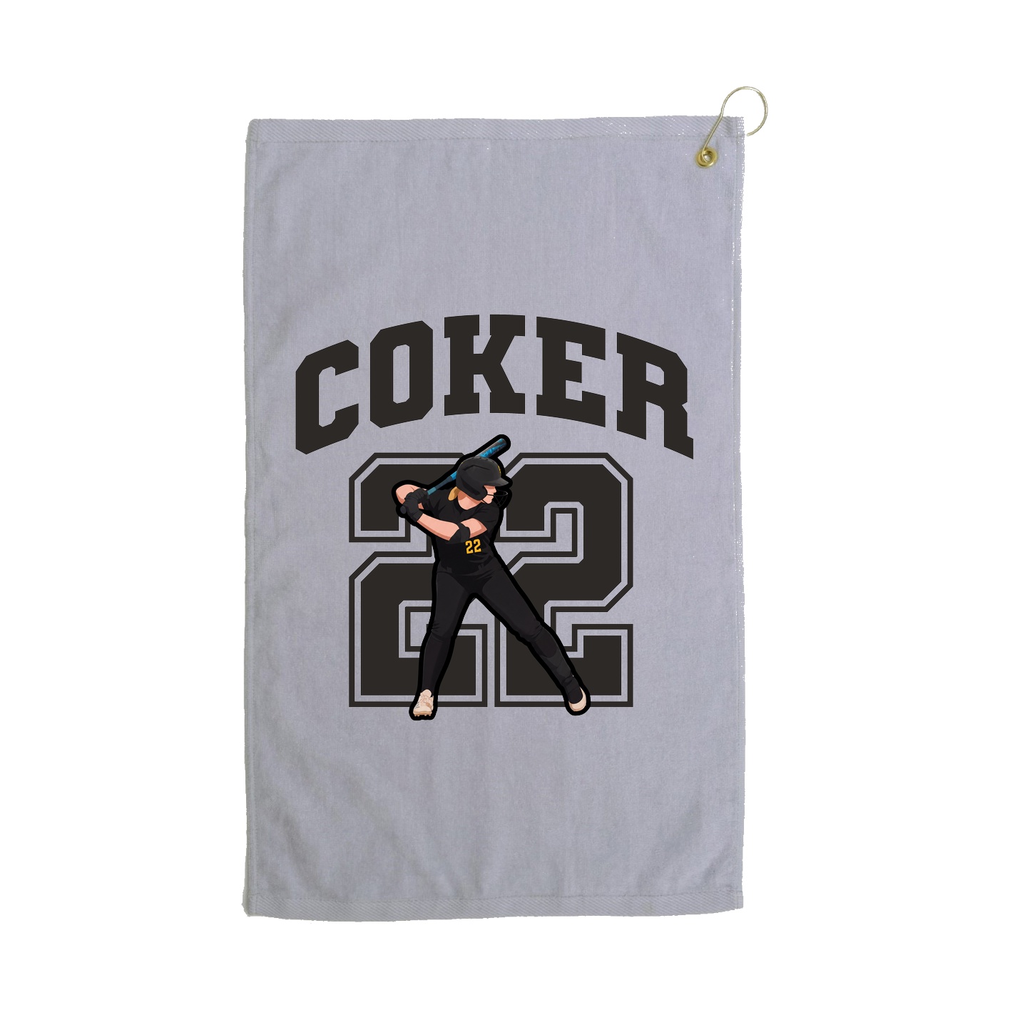 Golf Towel — Number in Grey