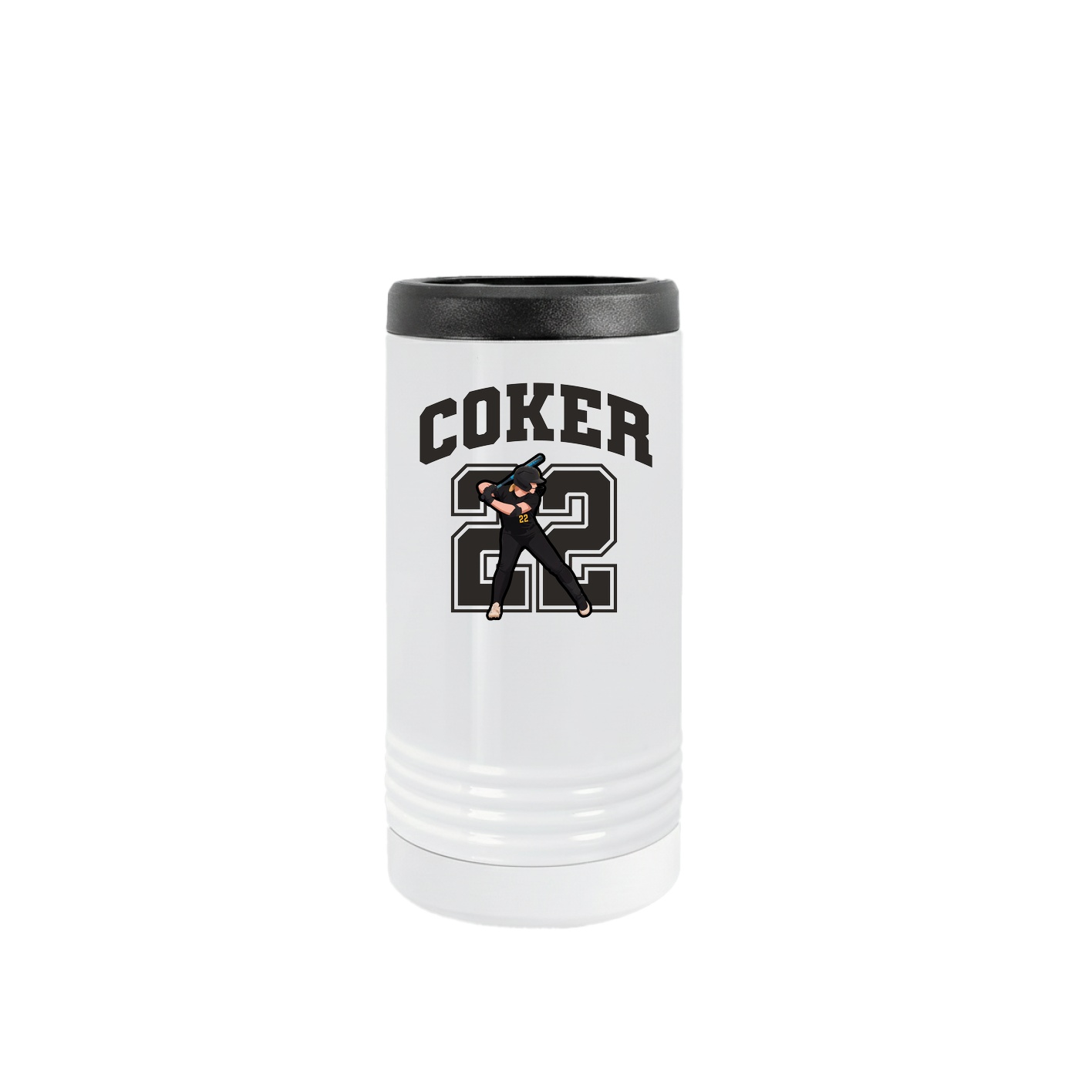 Slim Beverage Holder — Number in White