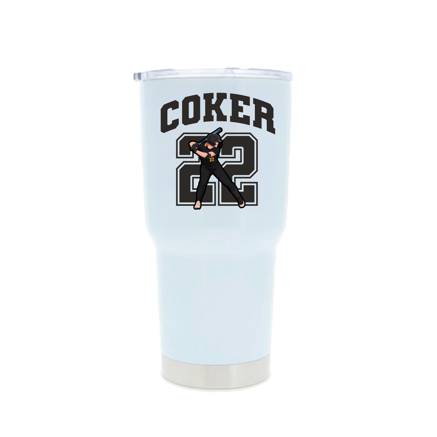 30oz Stainless Steel Tumbler — Number in White
