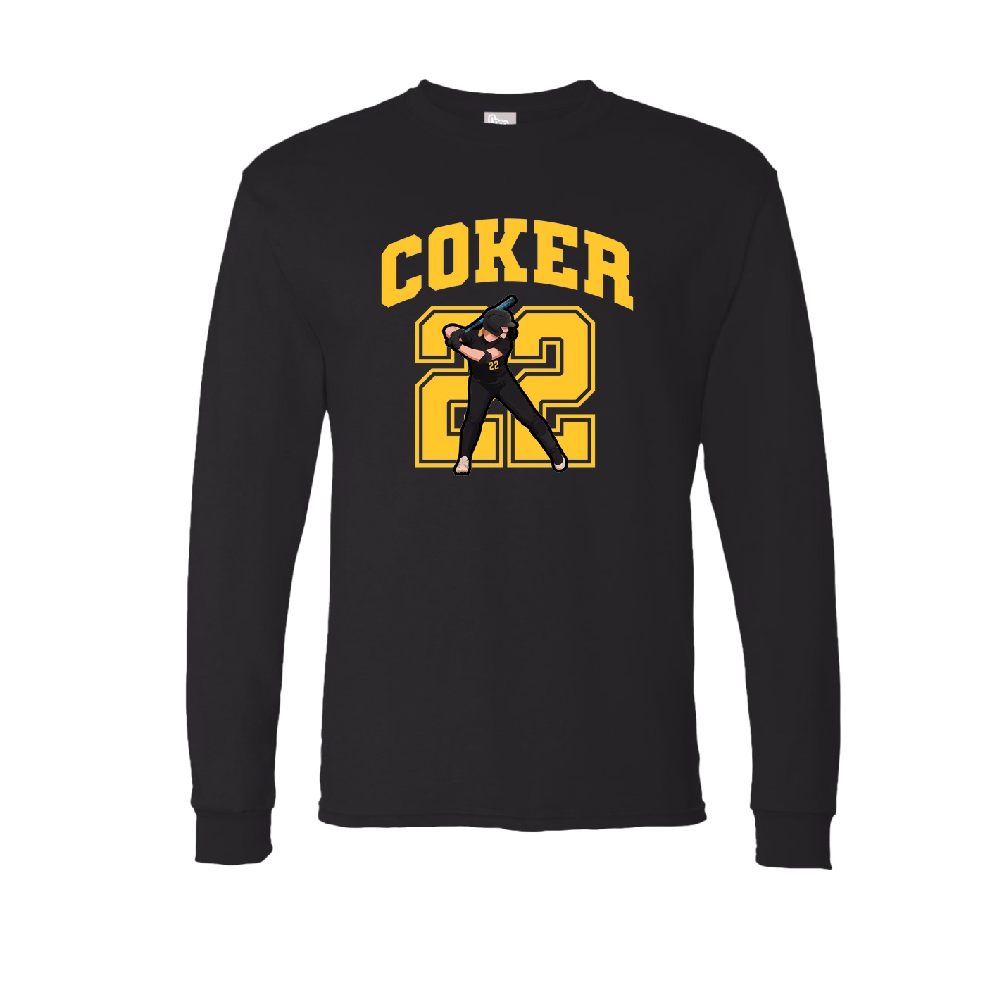 Long Sleeve Tee — Number in Black
