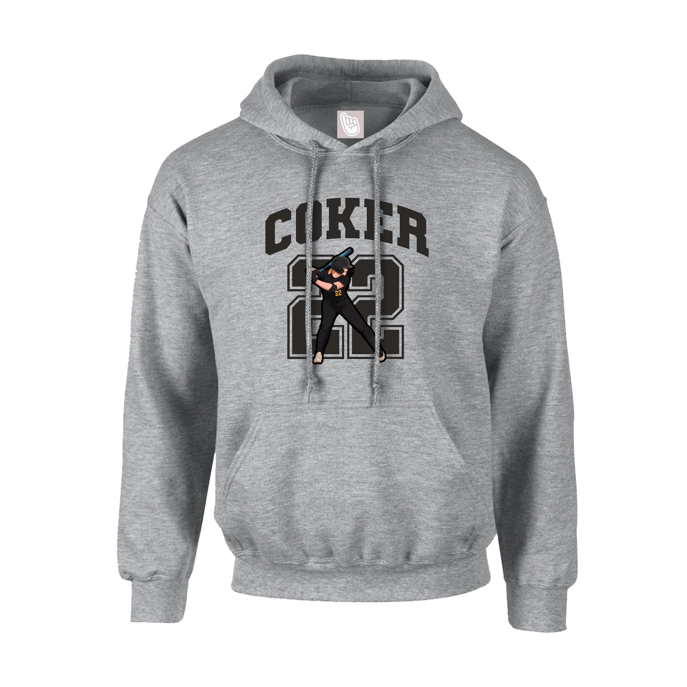 Youth Hoodie — Number in Grey
