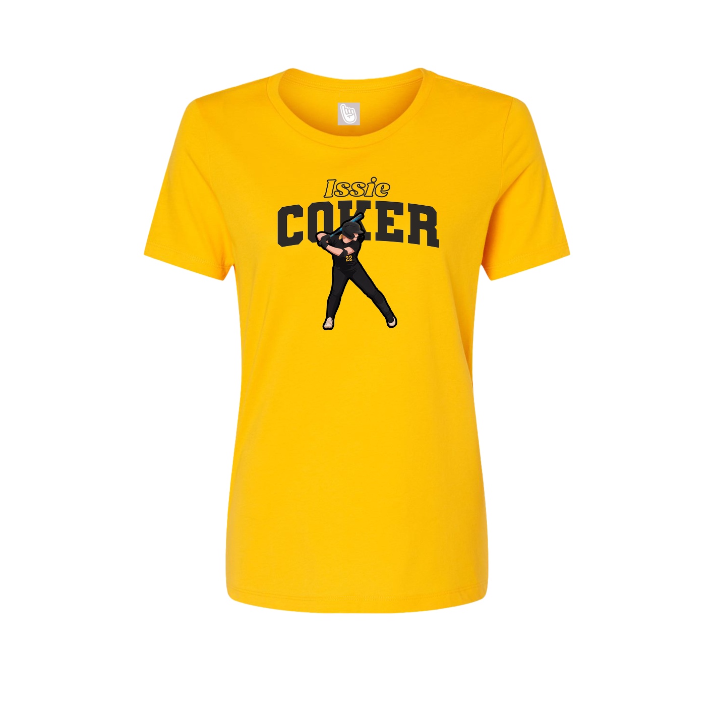 Fitted Women's Tee — Name Arch in Gold