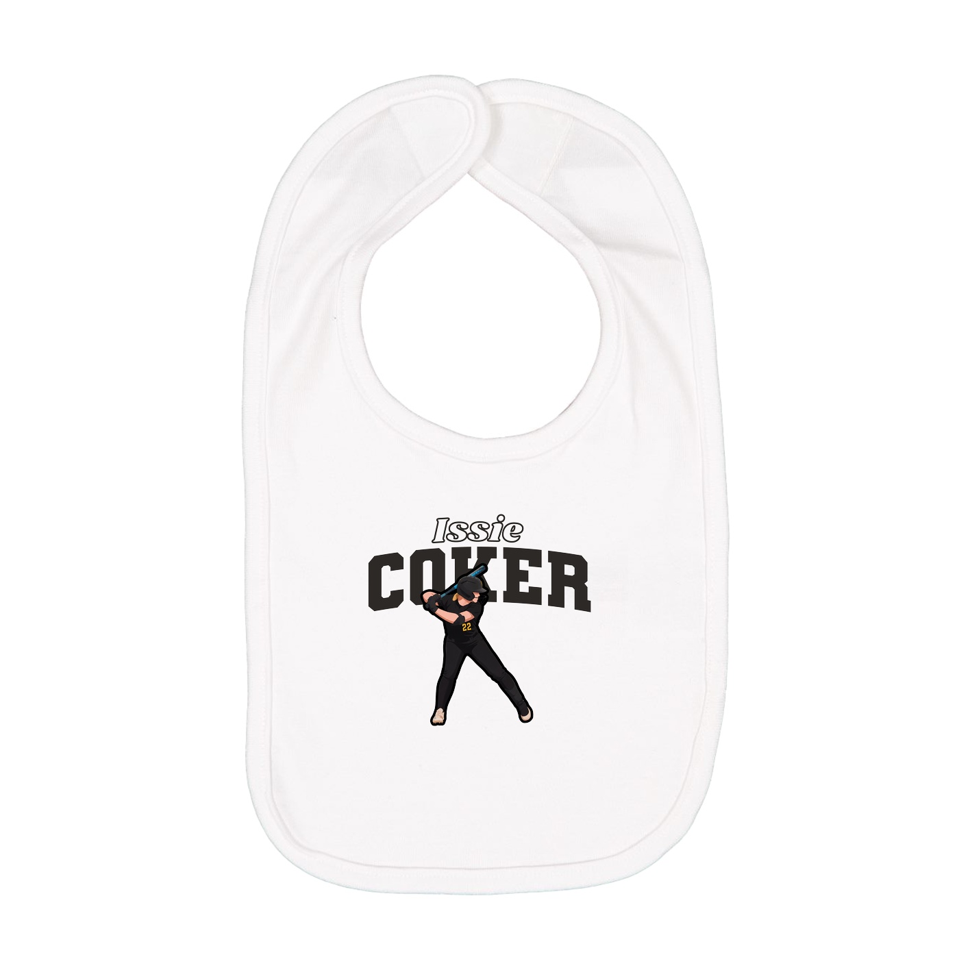 Infant Bib — Name Arch in White