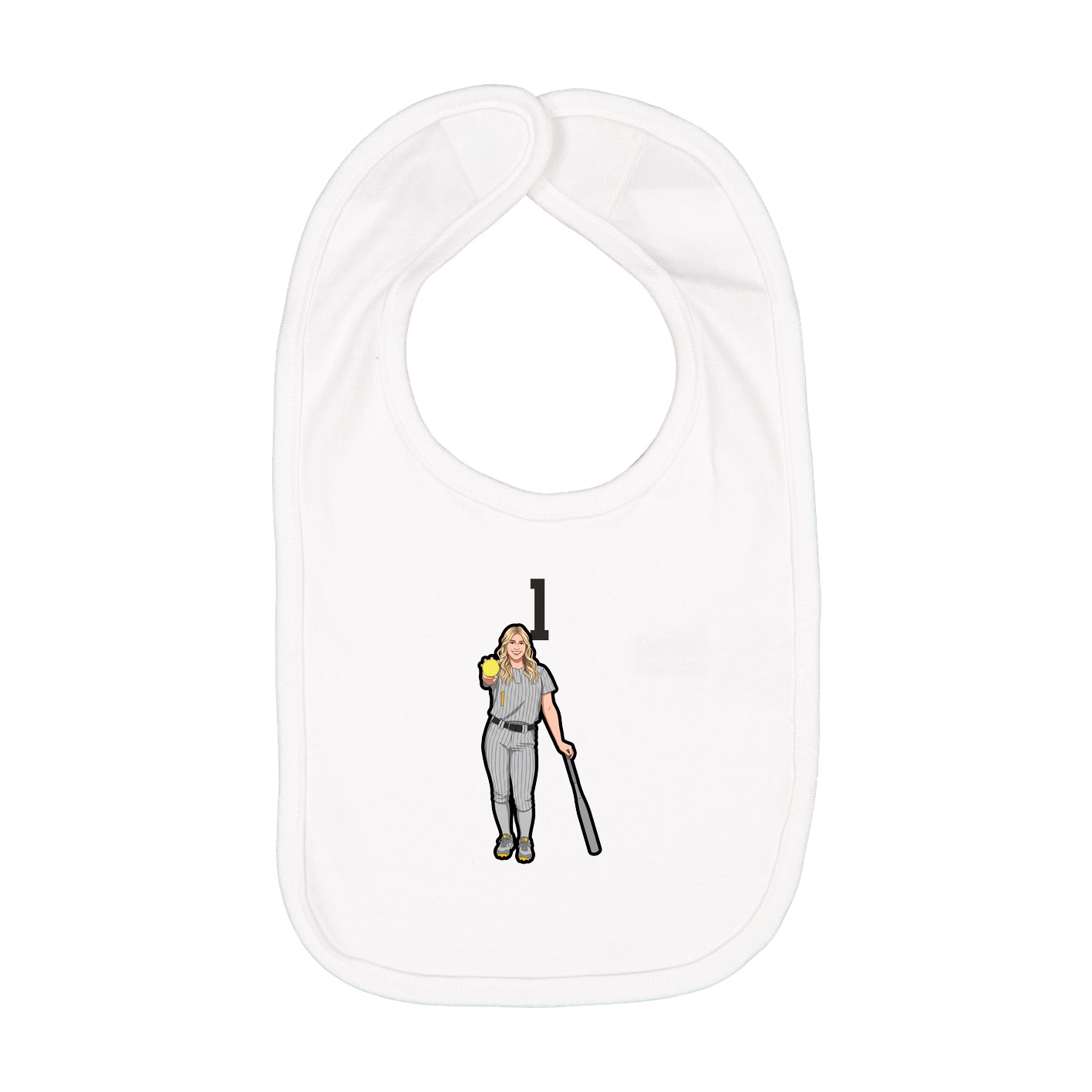 Infant Bib — Number Top in White