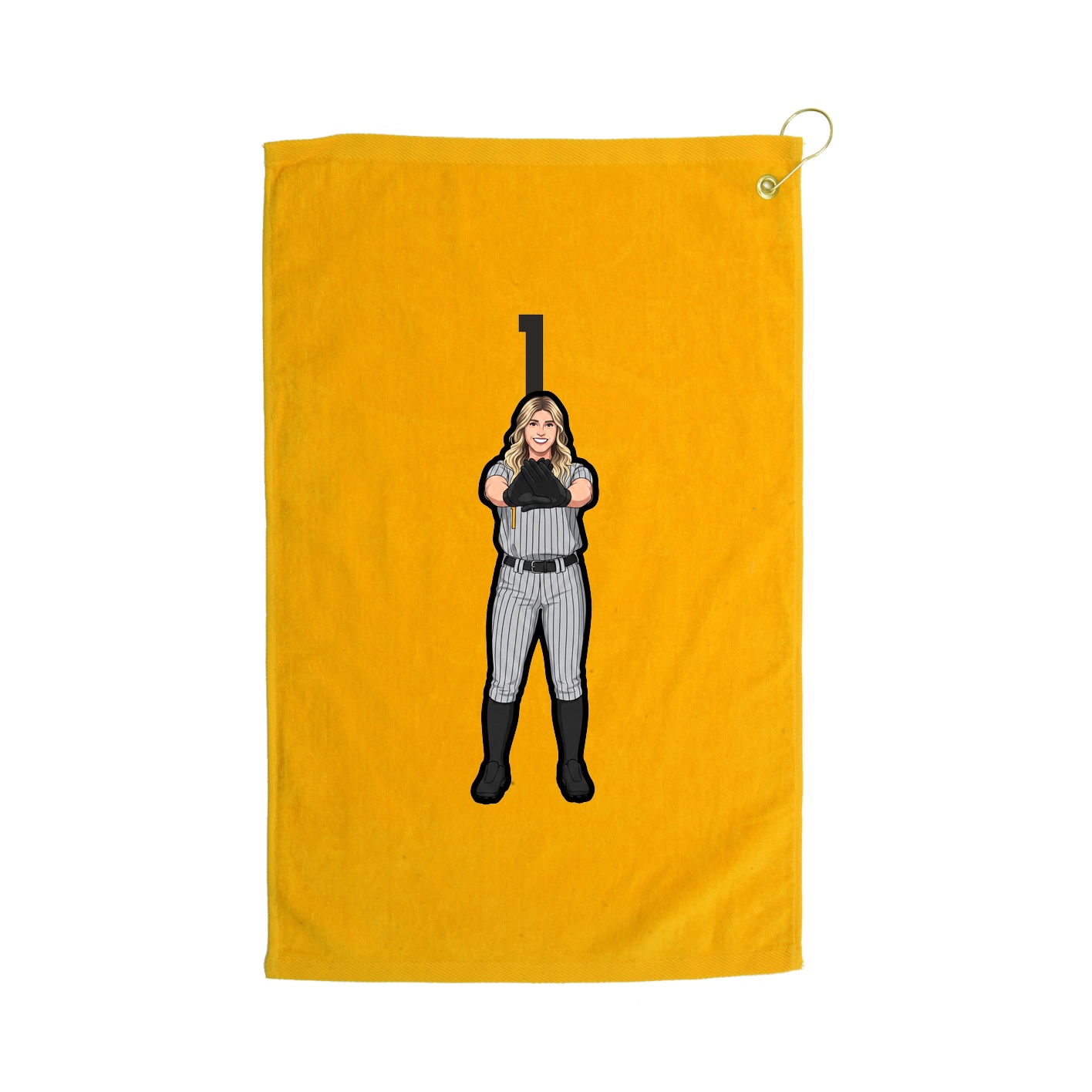 Golf Towel — Number Top in Gold