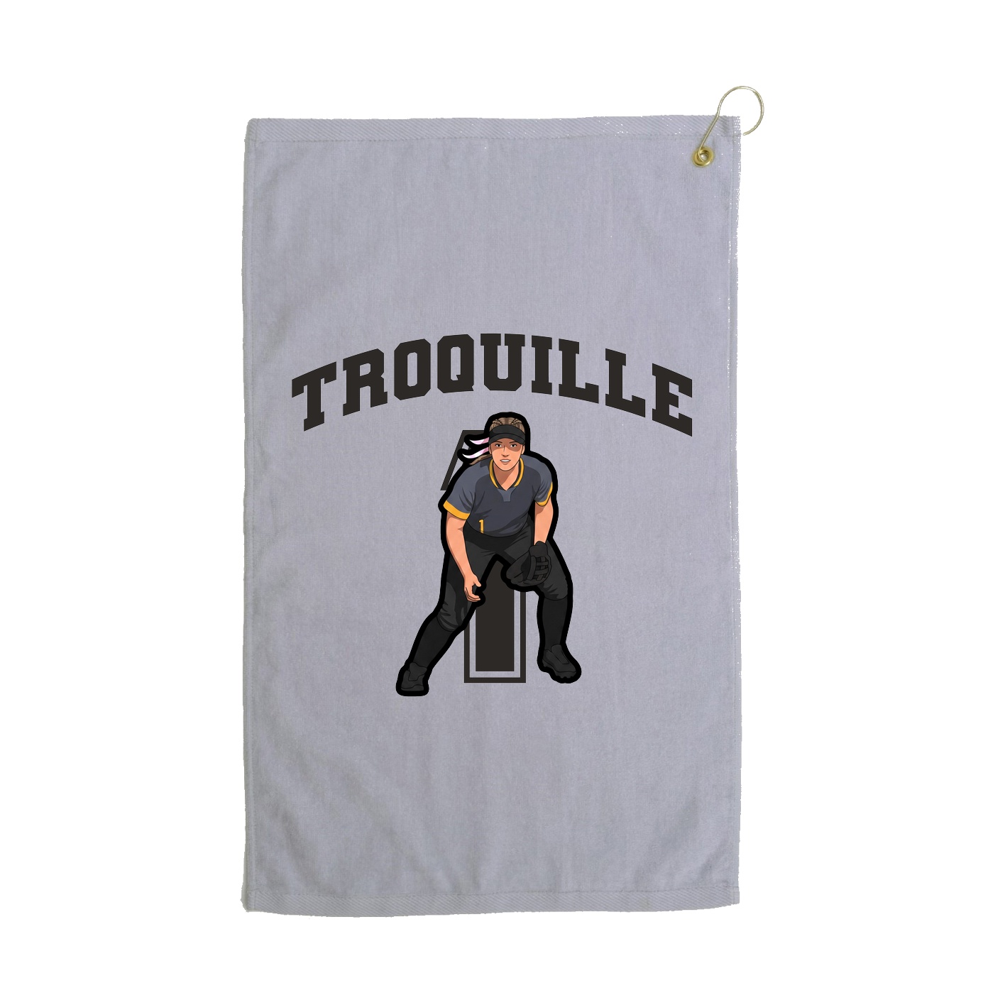 Golf Towel — Number in Grey