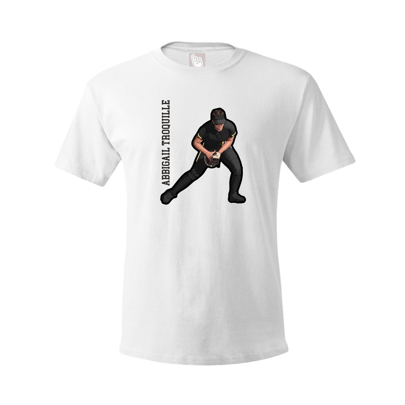 Tee — Name Vertical in White