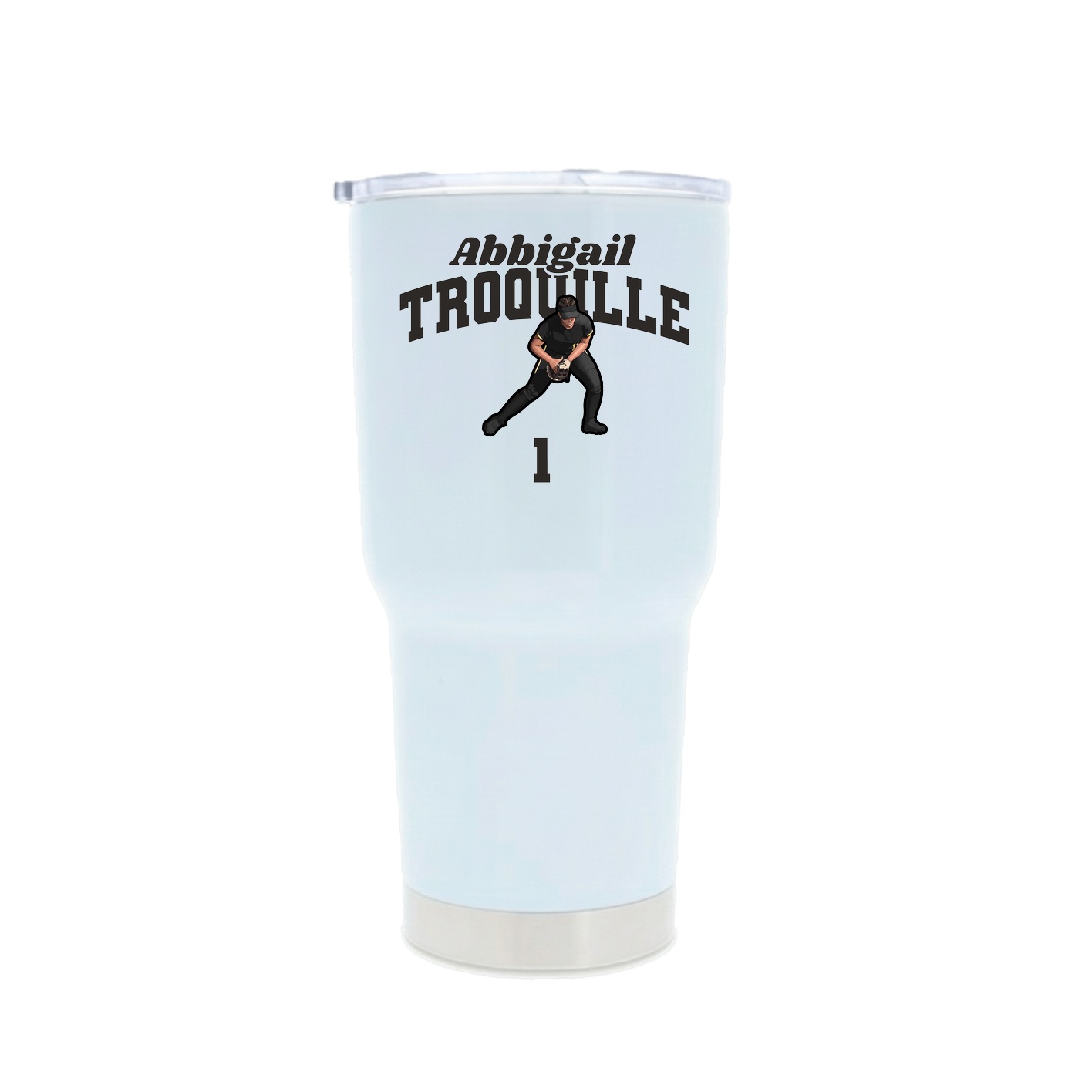30oz Stainless Steel Tumbler — Signature Arch in White
