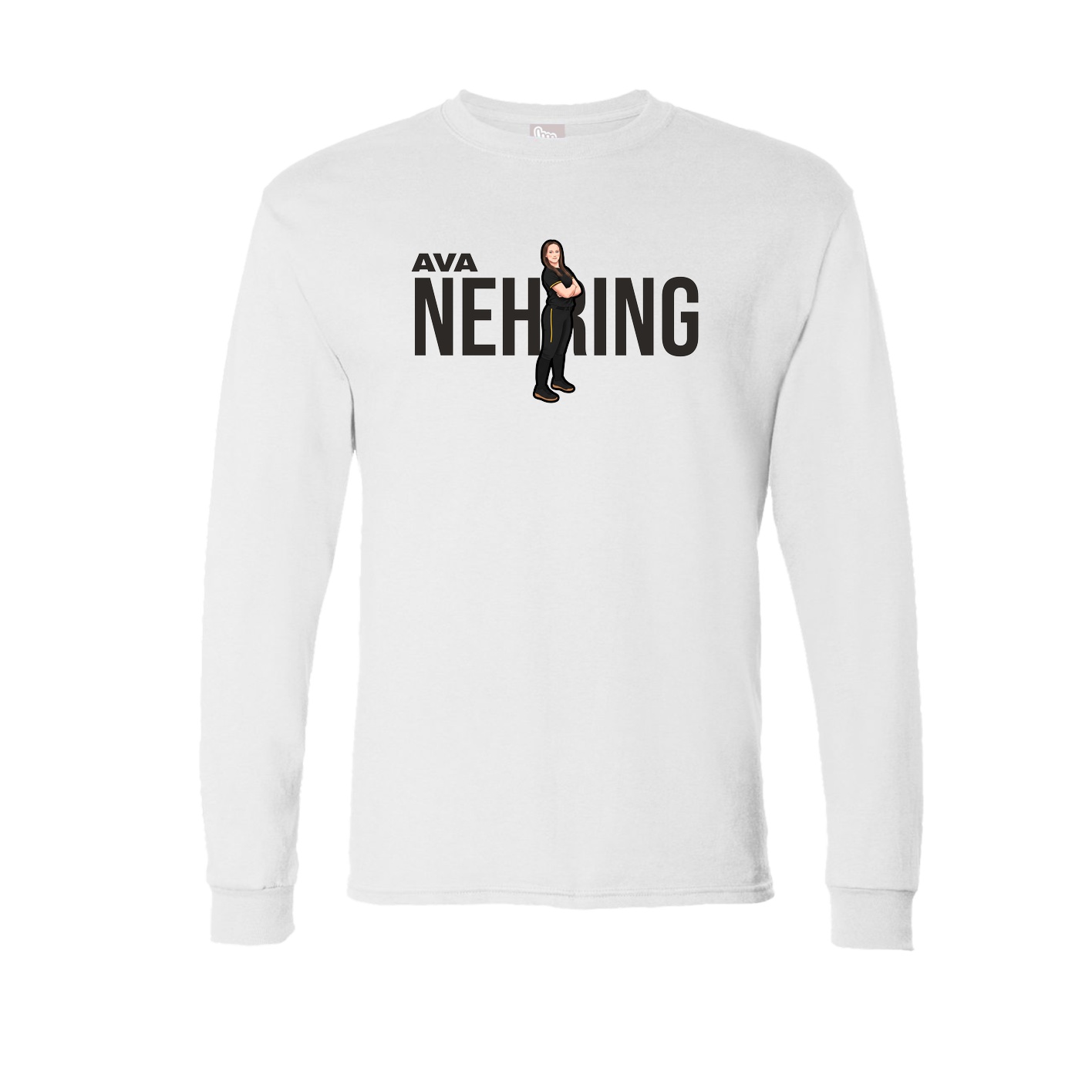 Long Sleeve Tee — Player Name in White