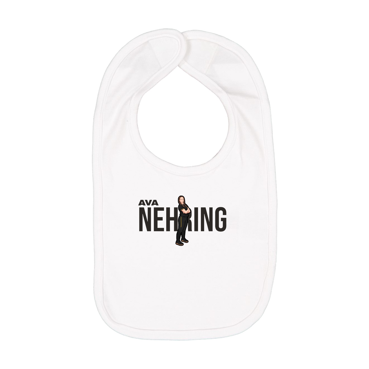 Infant Bib — Player Name in White