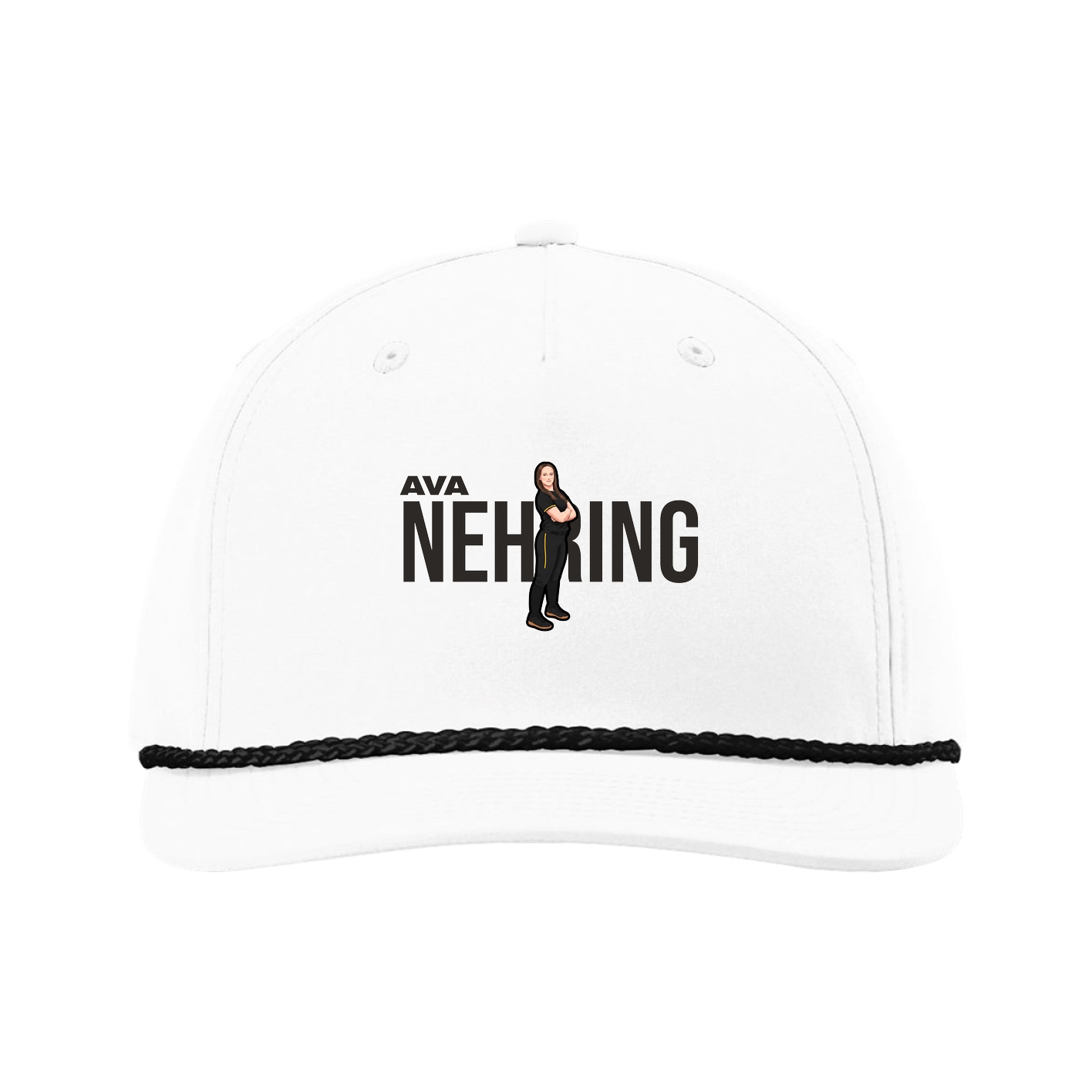 Five-Panel Classic Rope Cap — Player Name in White
