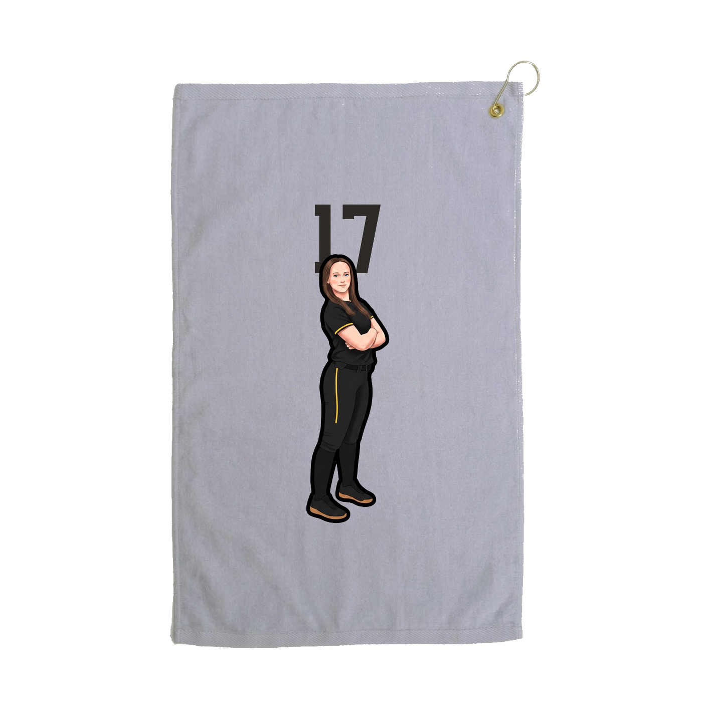 Golf Towel — Number Top in Grey