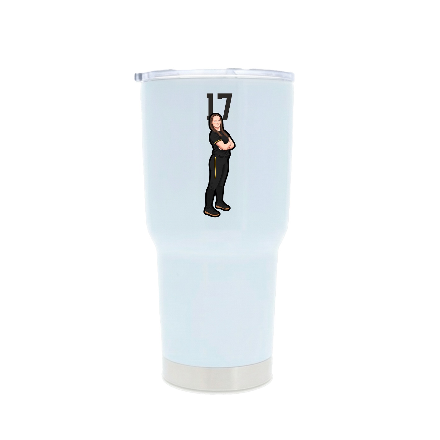 30oz Stainless Steel Tumbler — Number Top in White