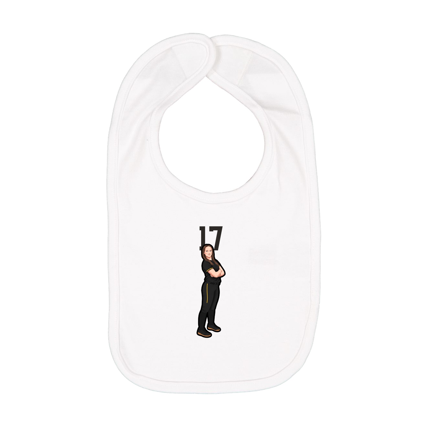Infant Bib — Number Top in White