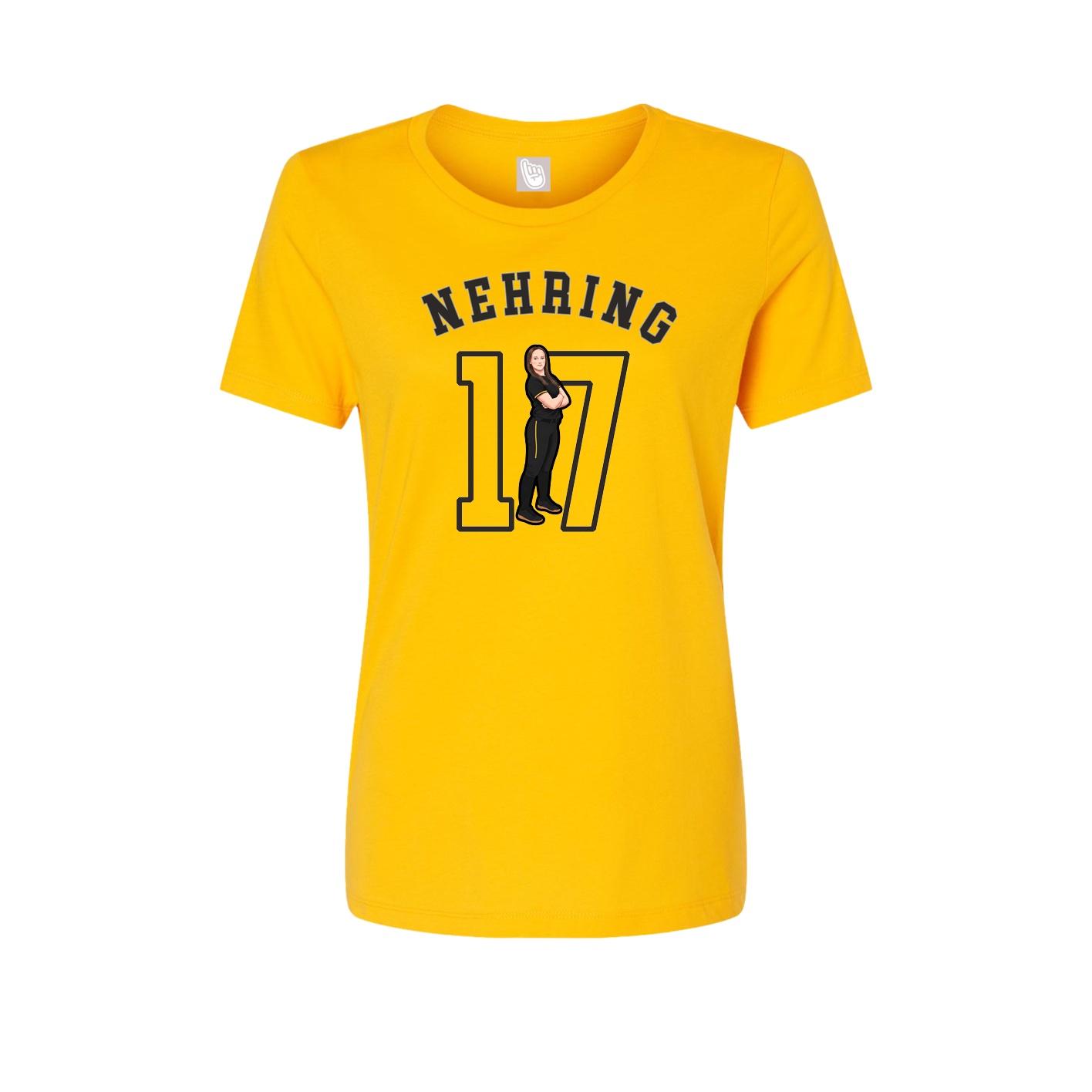 Fitted Women's Tee — Shirsey Arch in Gold