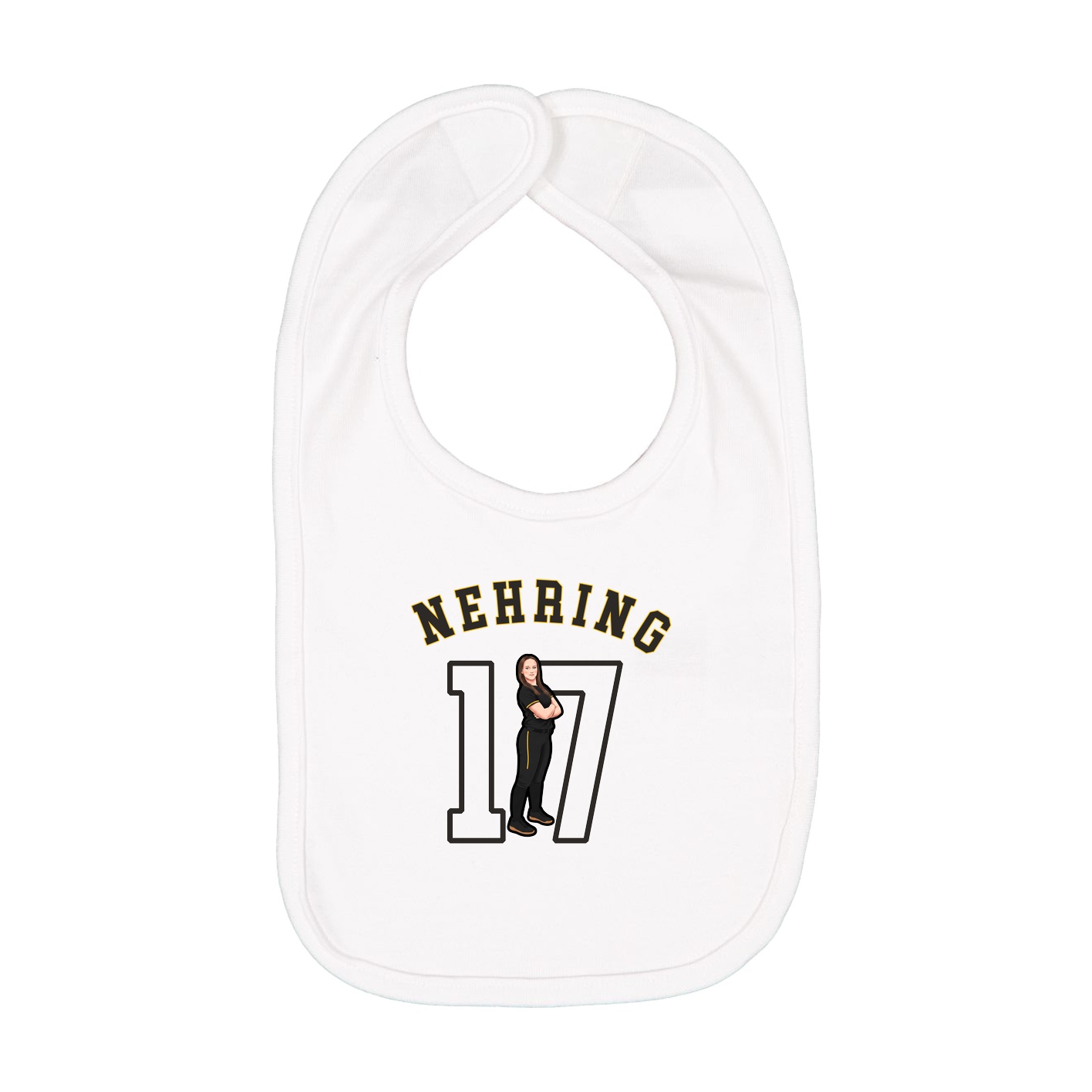 Infant Bib — Shirsey Arch in White