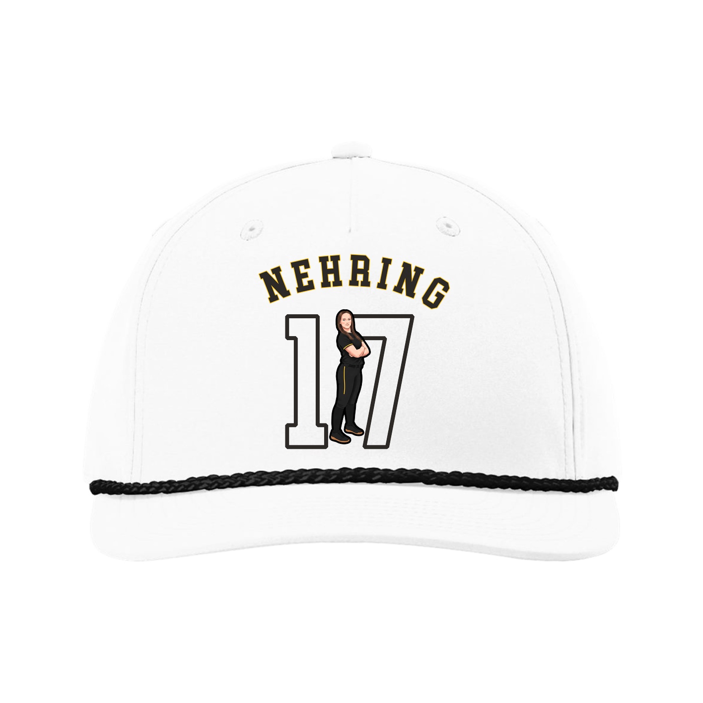 Five-Panel Classic Rope Cap — Shirsey Arch in White
