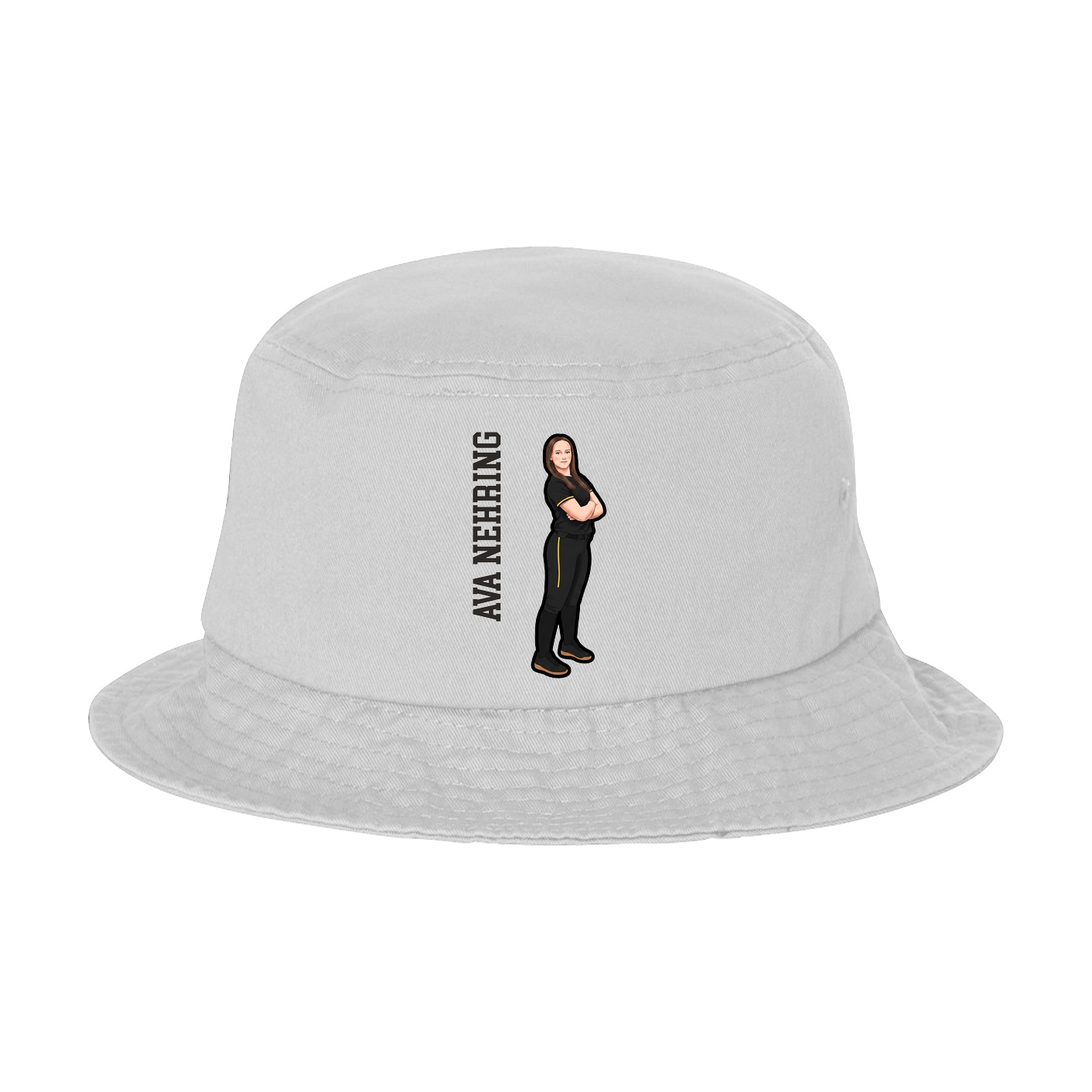 Bucket Cap — Name Vertical in White