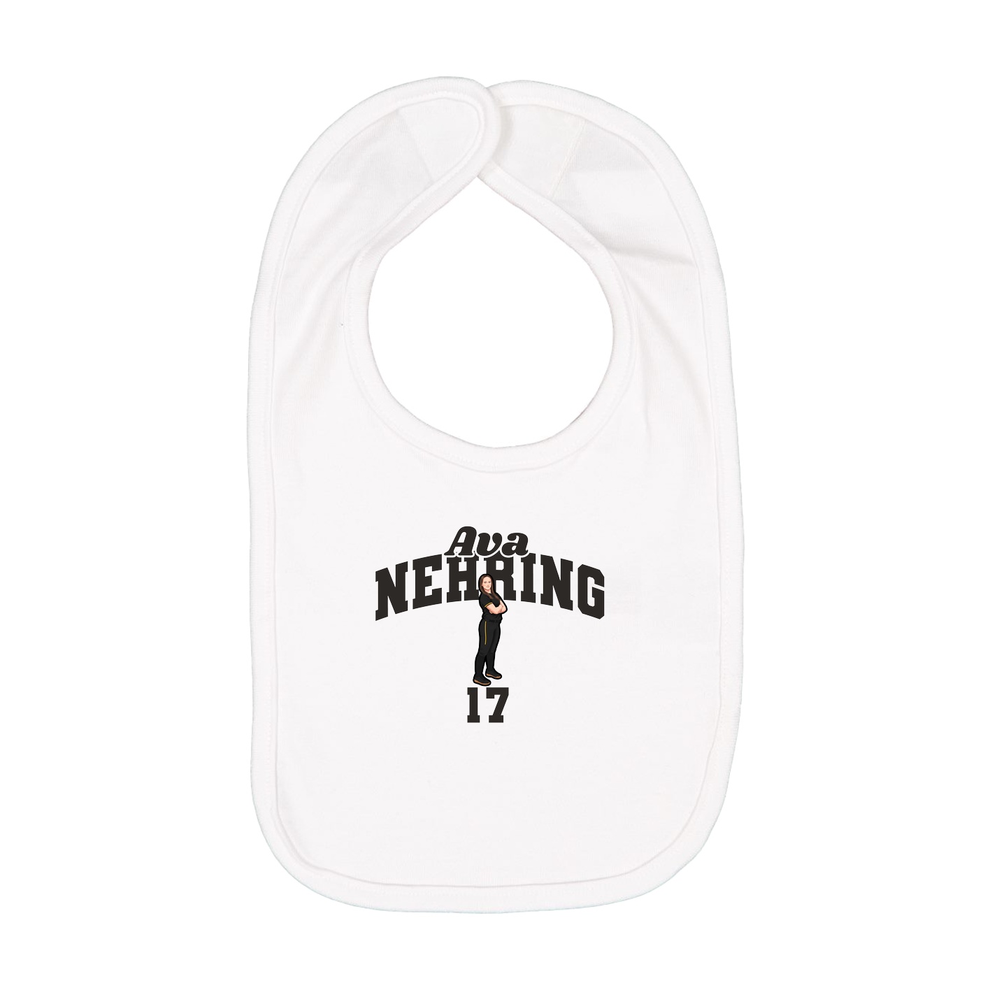 Infant Bib — Signature Arch in White