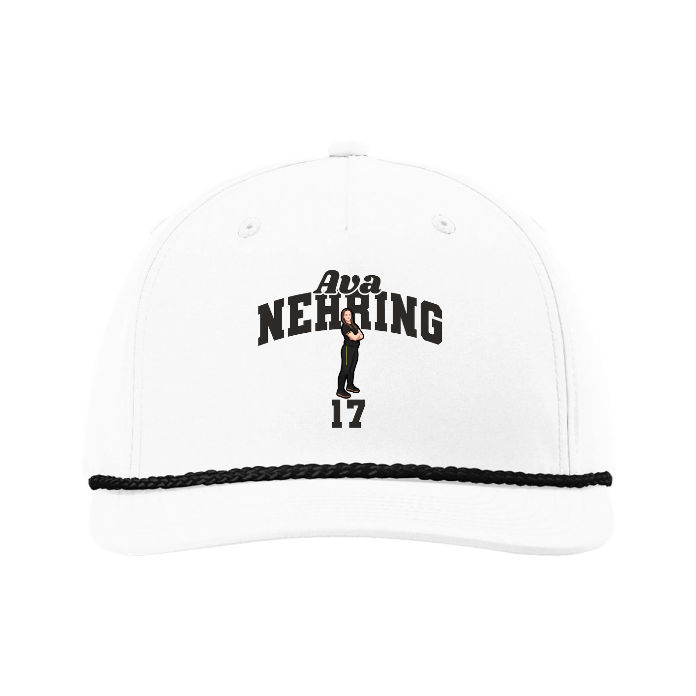 Five-Panel Classic Rope Cap — Signature Arch in White