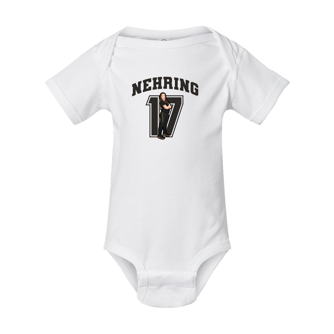 Baby Onesie — Number in White