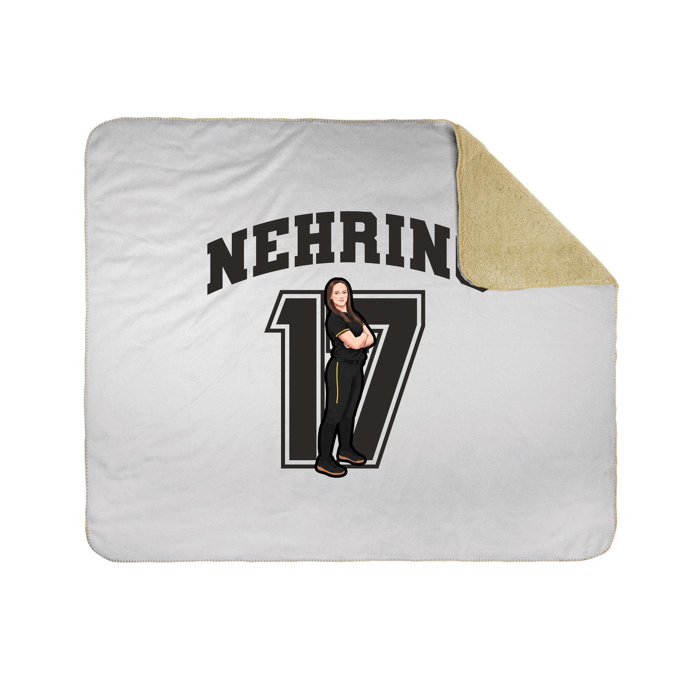 Throw Blanket — Number in White