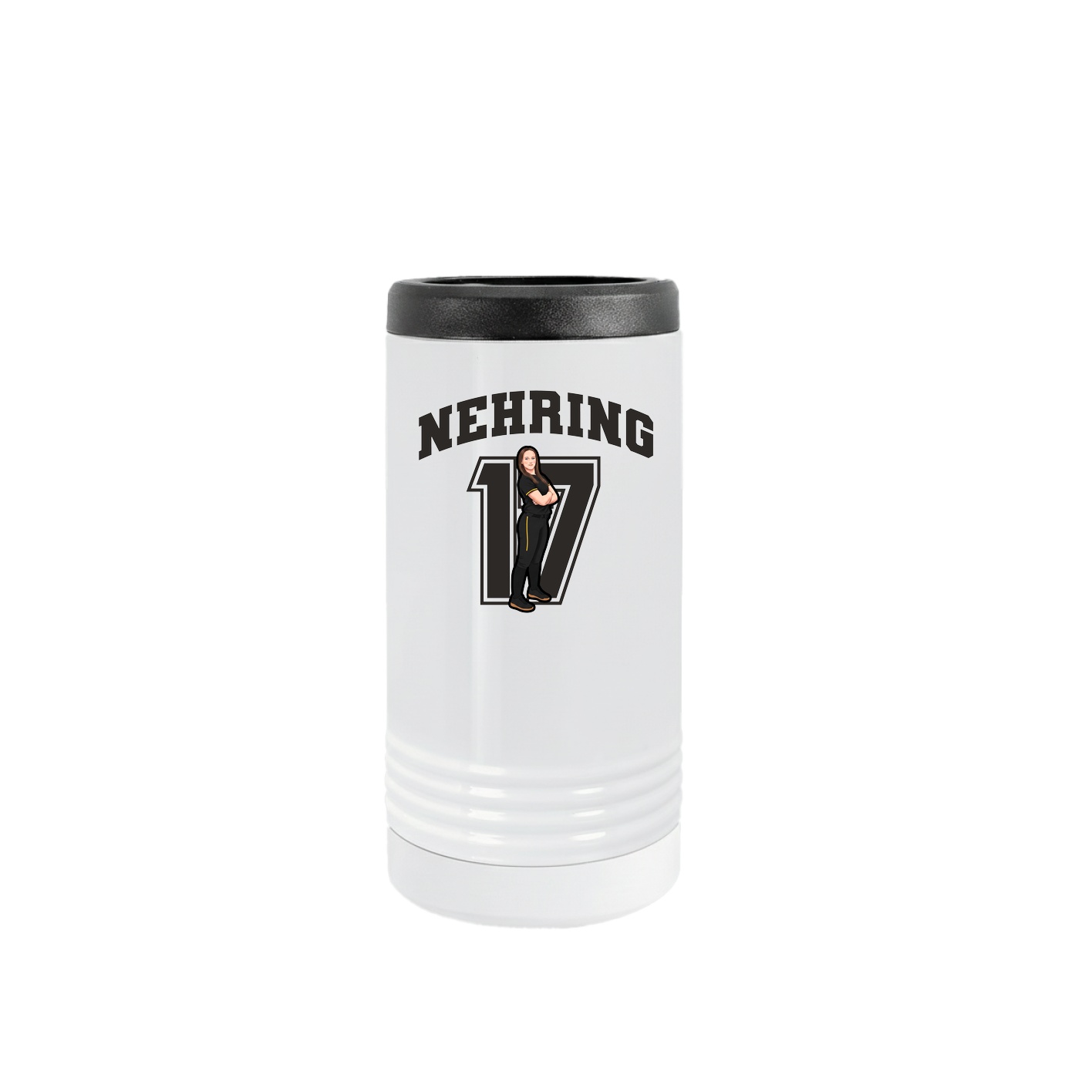 Slim Beverage Holder — Number in White