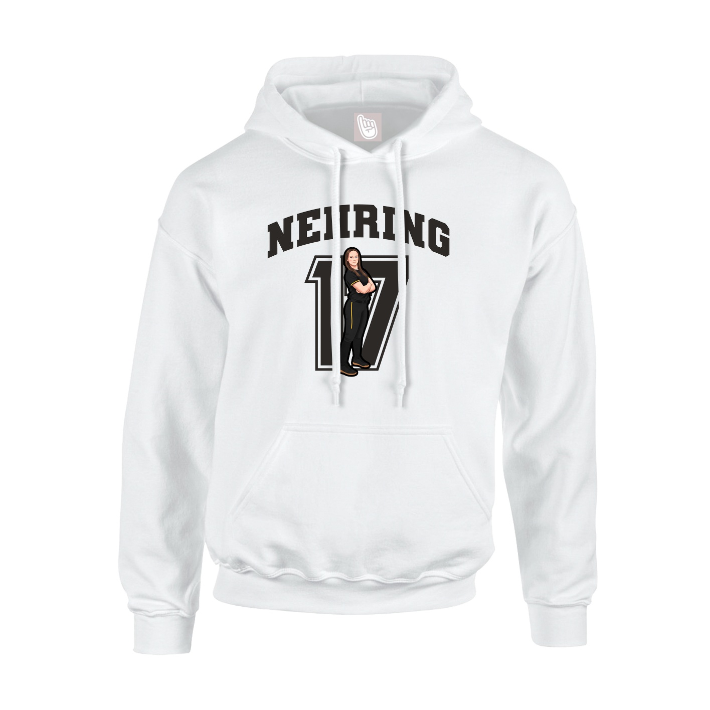 Hoodie — Number in White