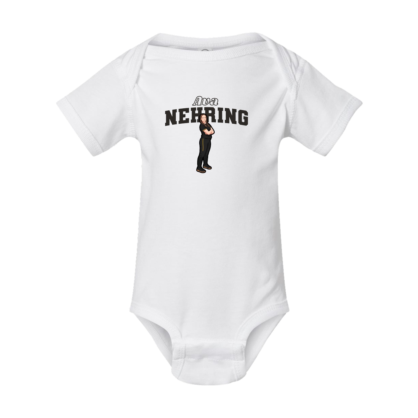 Baby Onesie — Name Arch in White